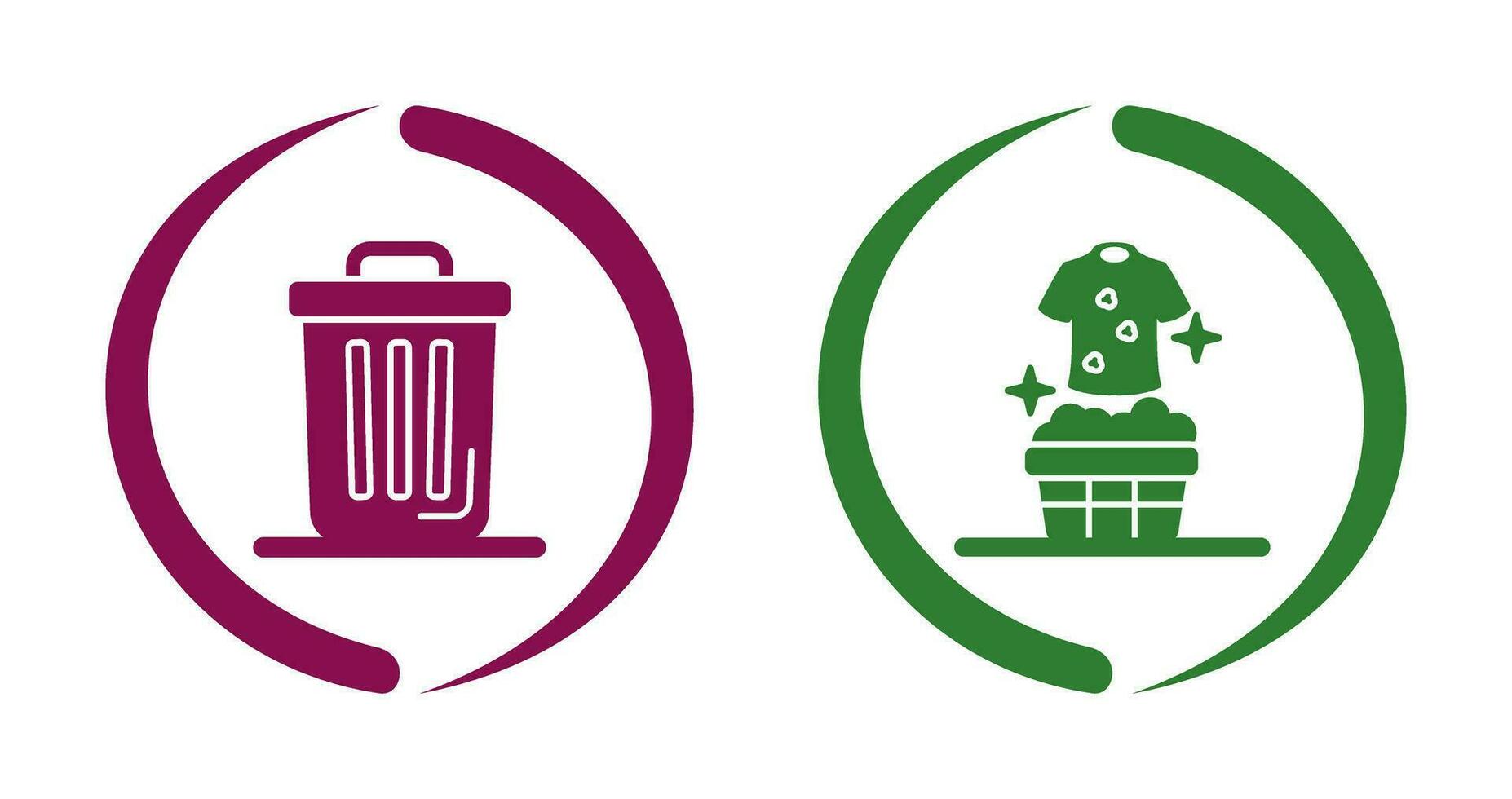 Trash Can and Laundary Icon vector