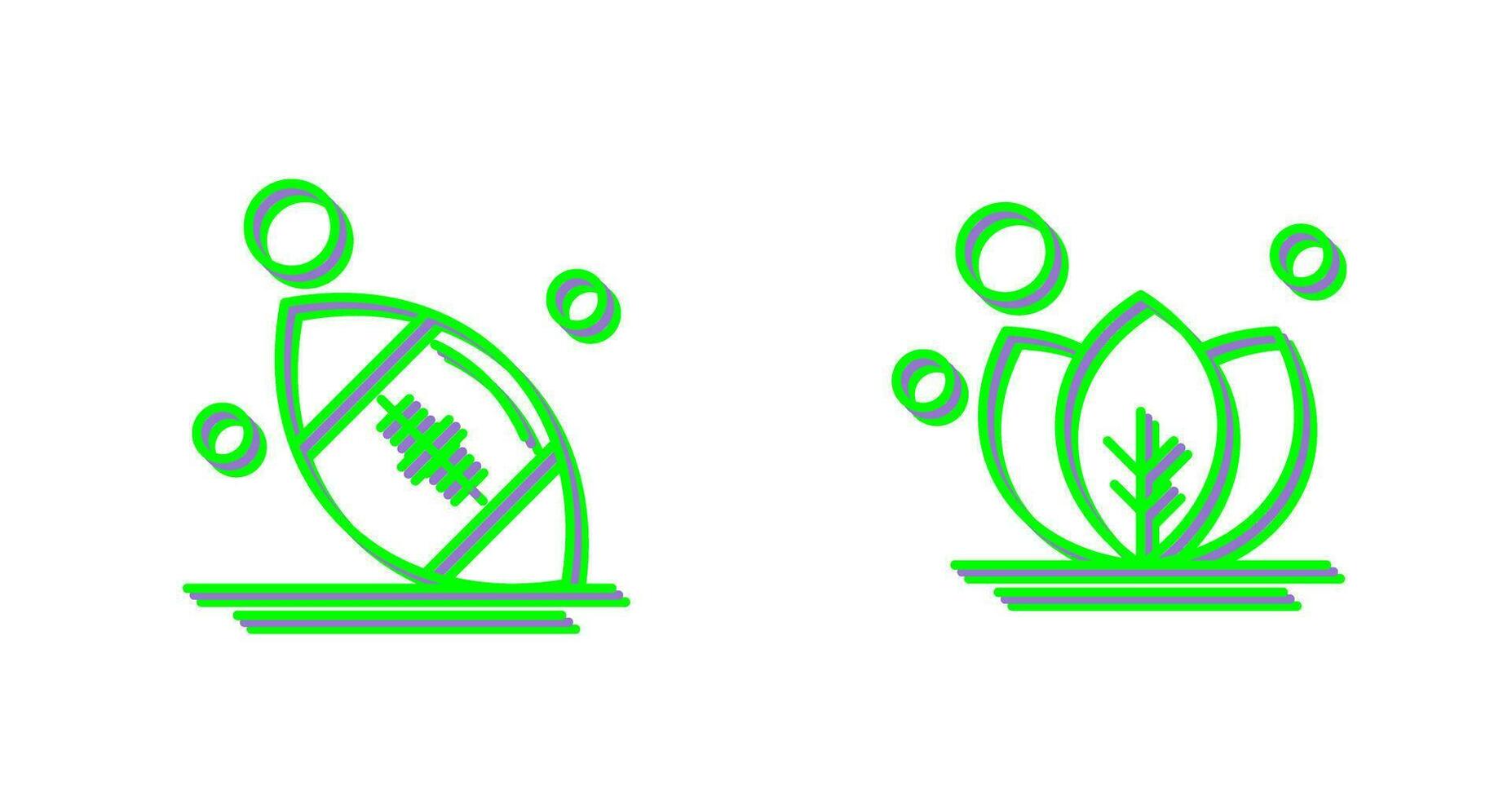 Rugby and Leaf Icon vector