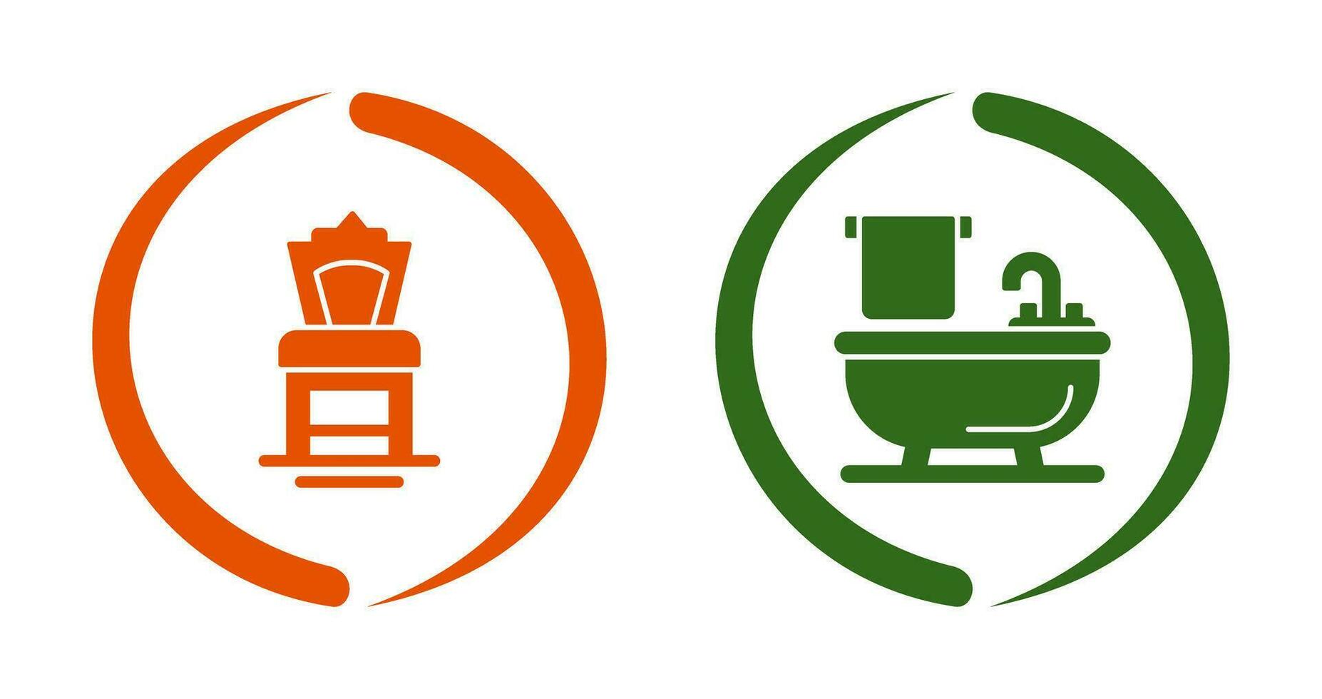 Chair and Bathtub Icon vector
