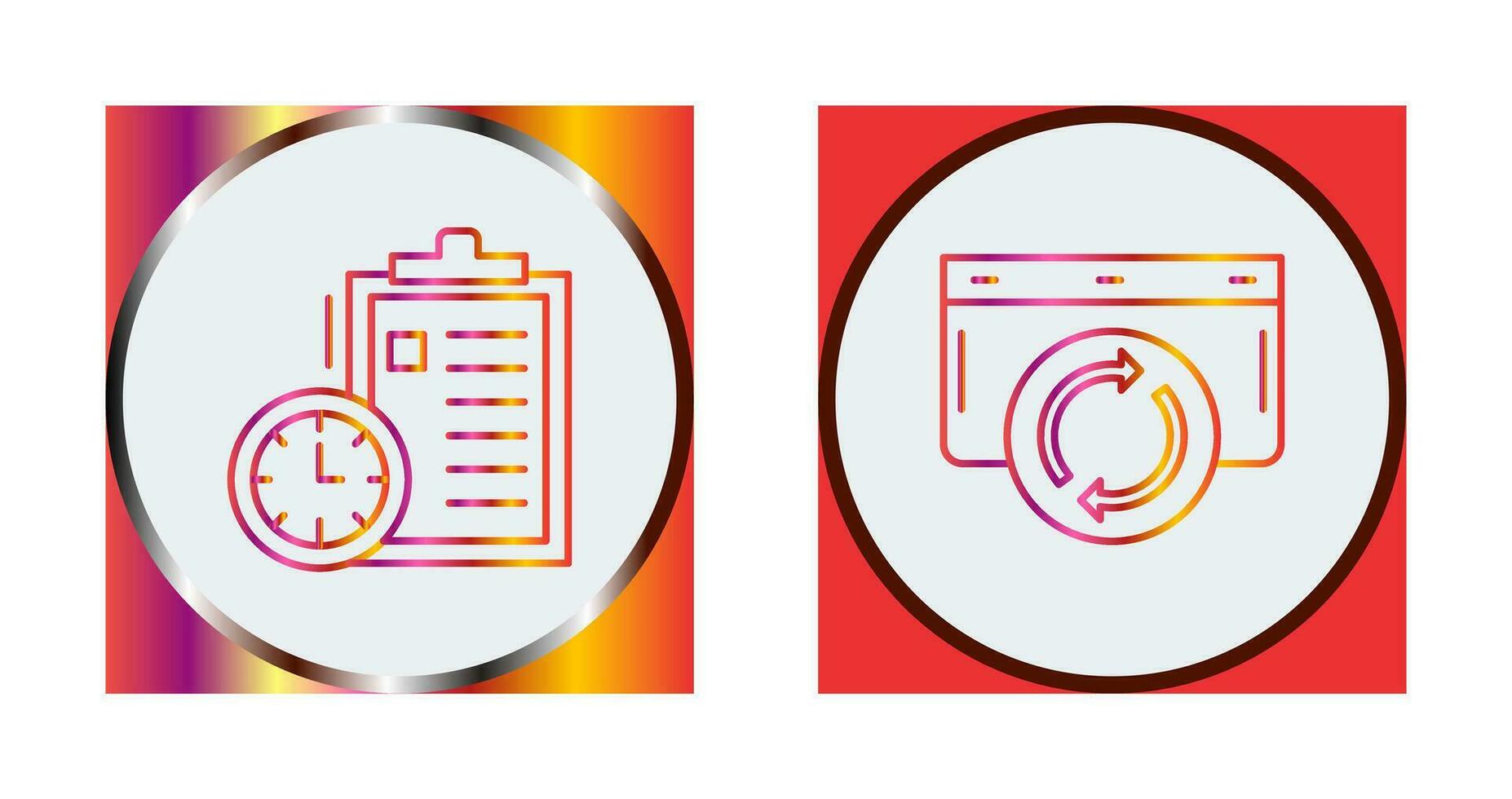 Time Management and Refresh Icon vector