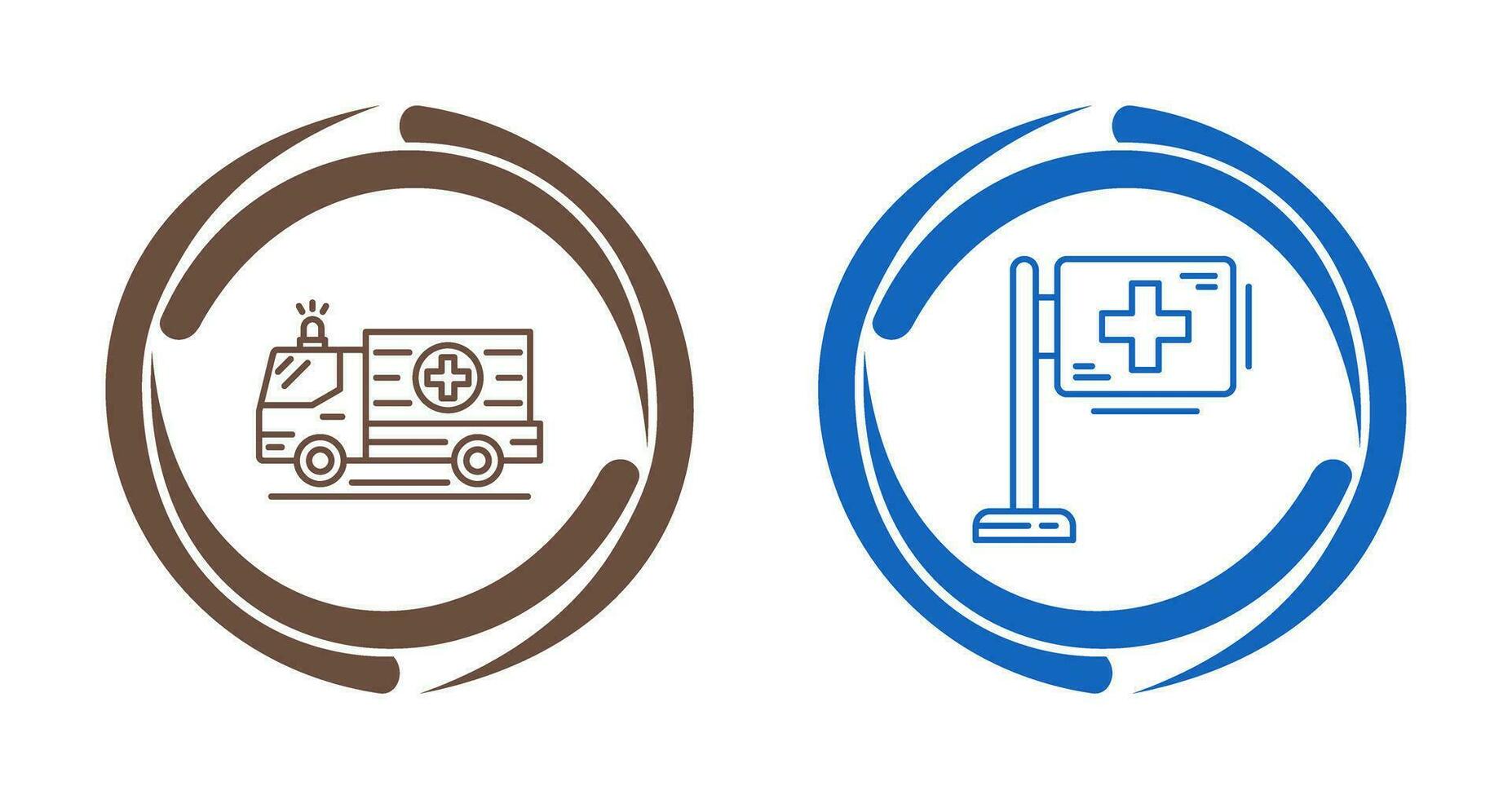 Ambulance and Hospital Sign Icon vector