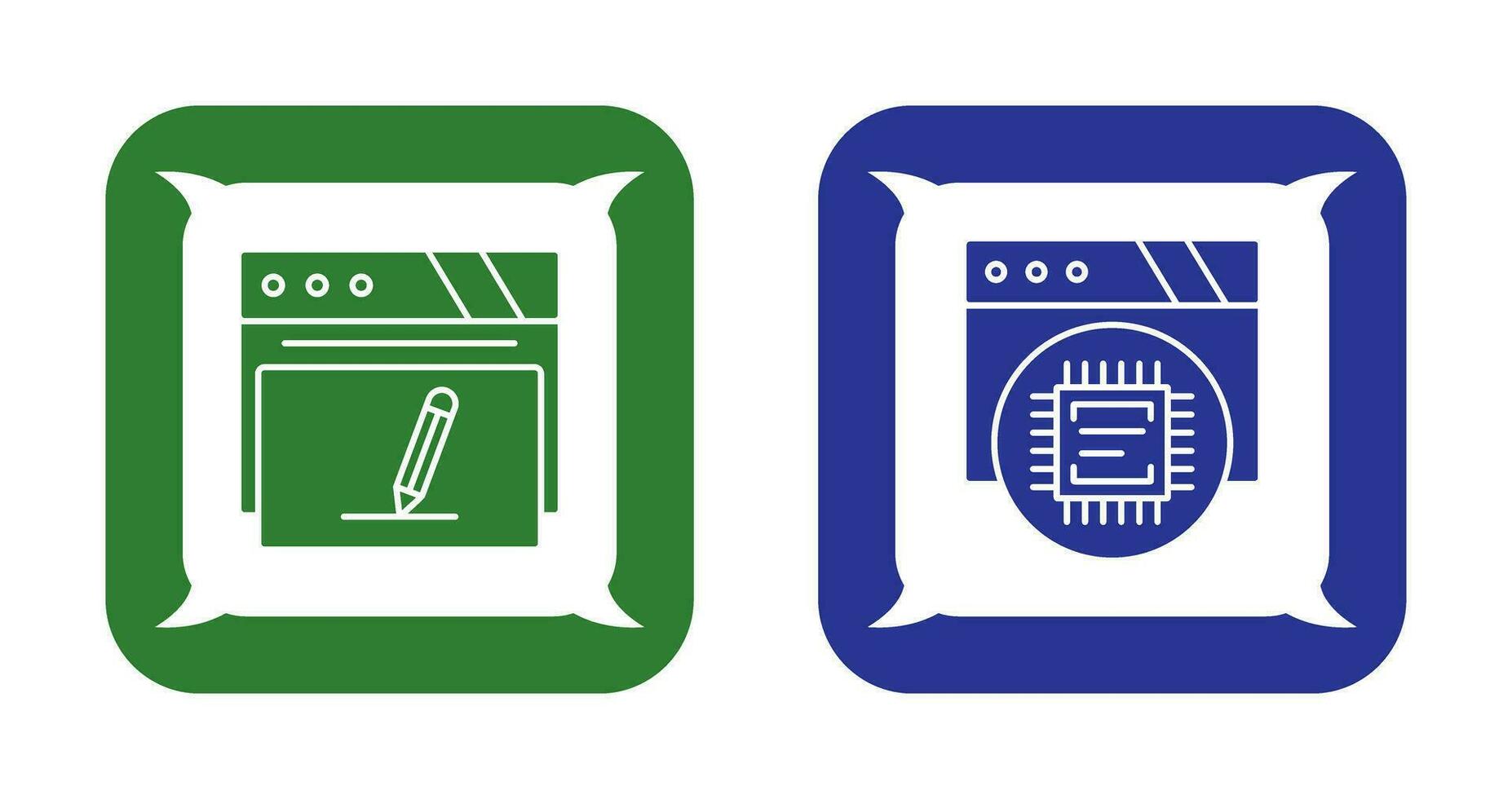 Edit and Cpu Icon Icon vector