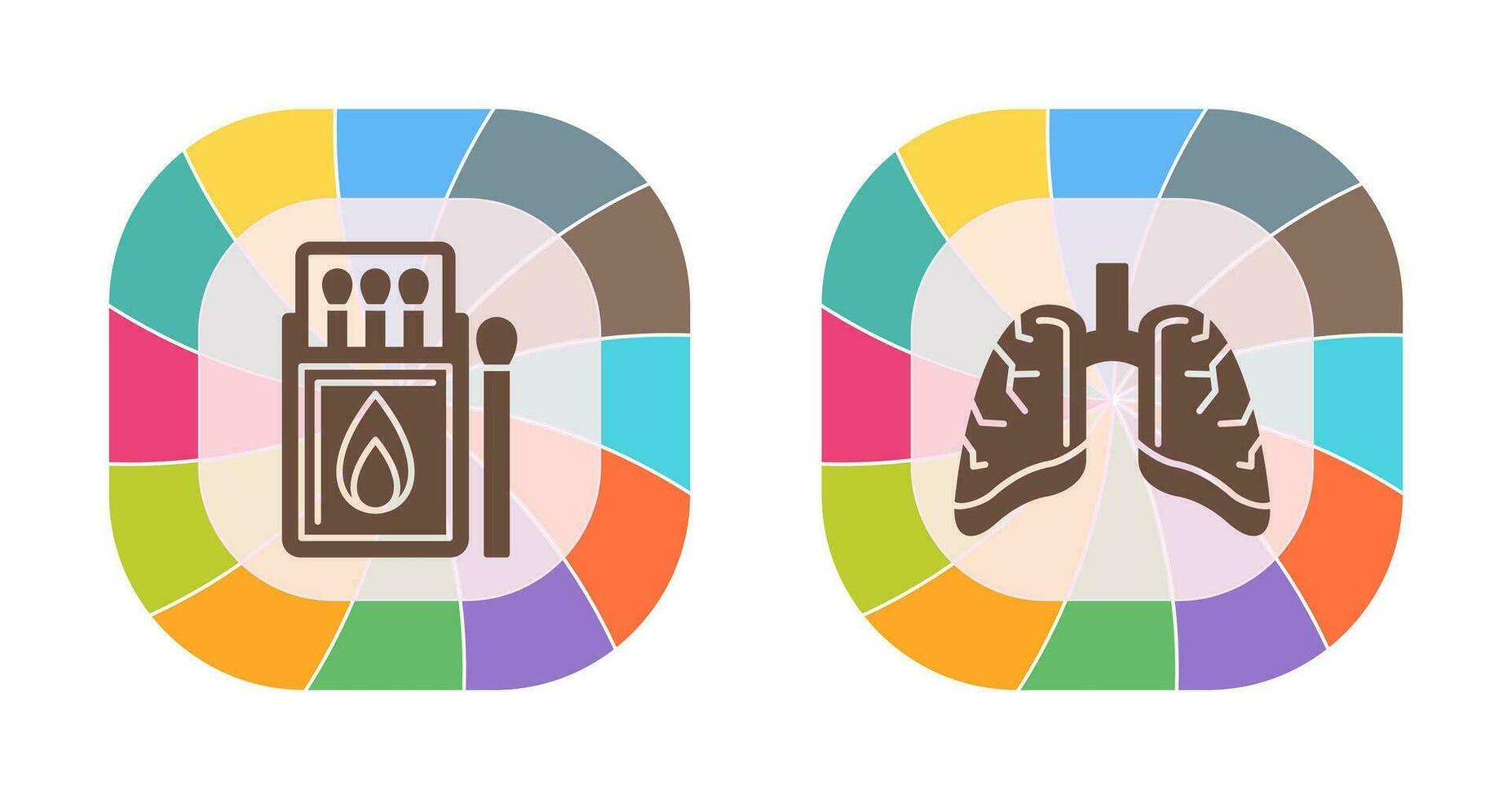 Match Box and Lungs Icon vector