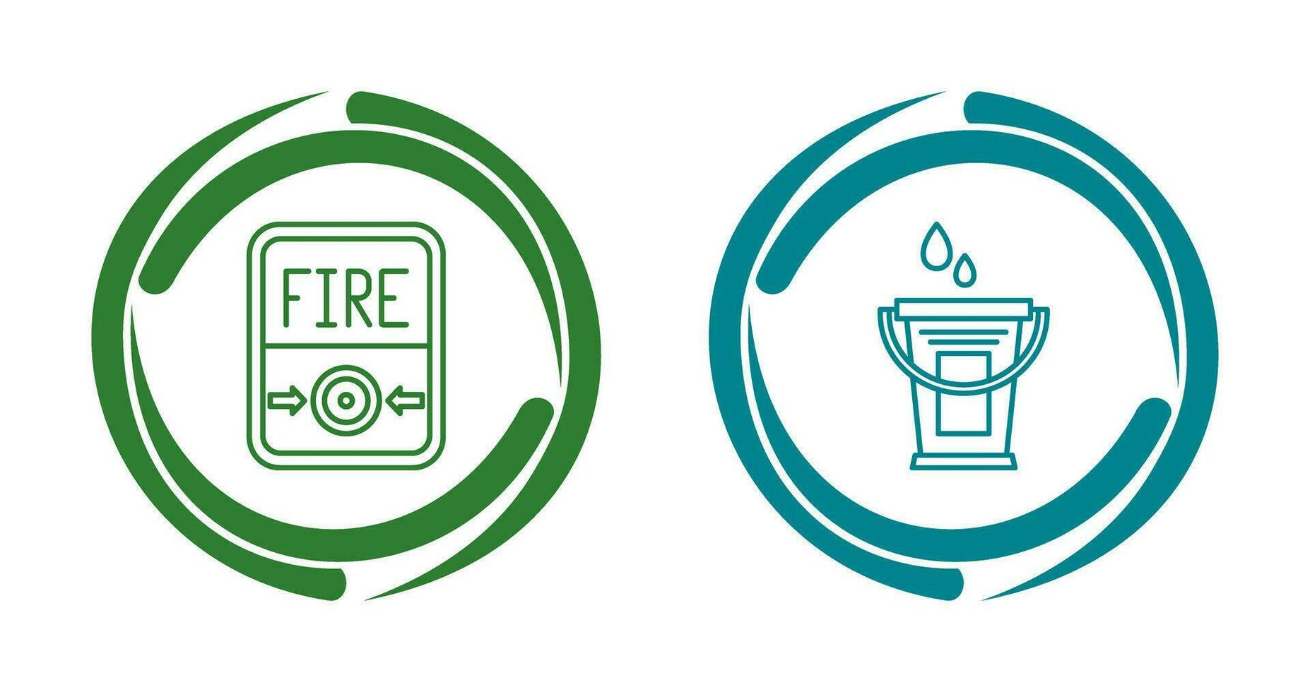 Fire Button and Water Bucket Icon vector