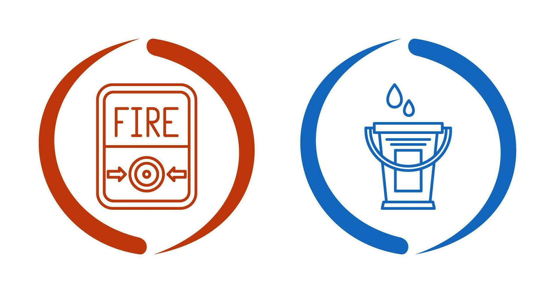Fire Button and Water Bucket Icon vector