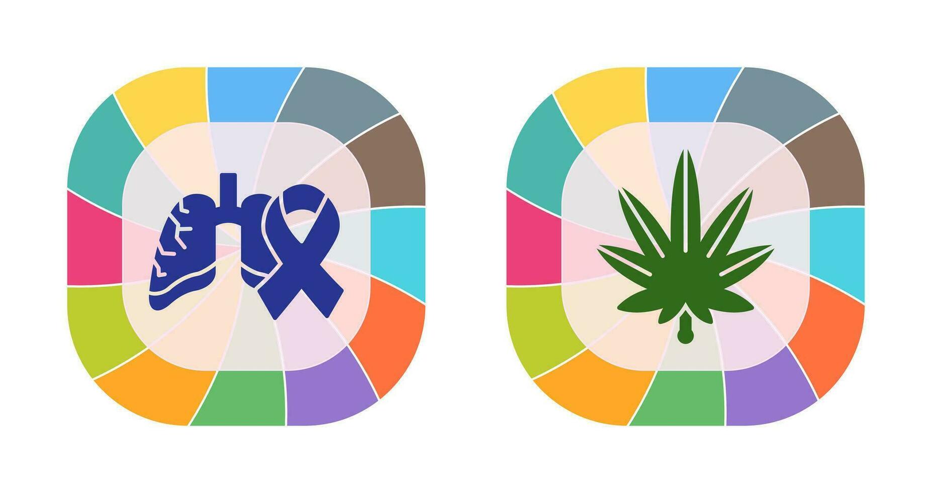 Cancer and Weed Icon vector