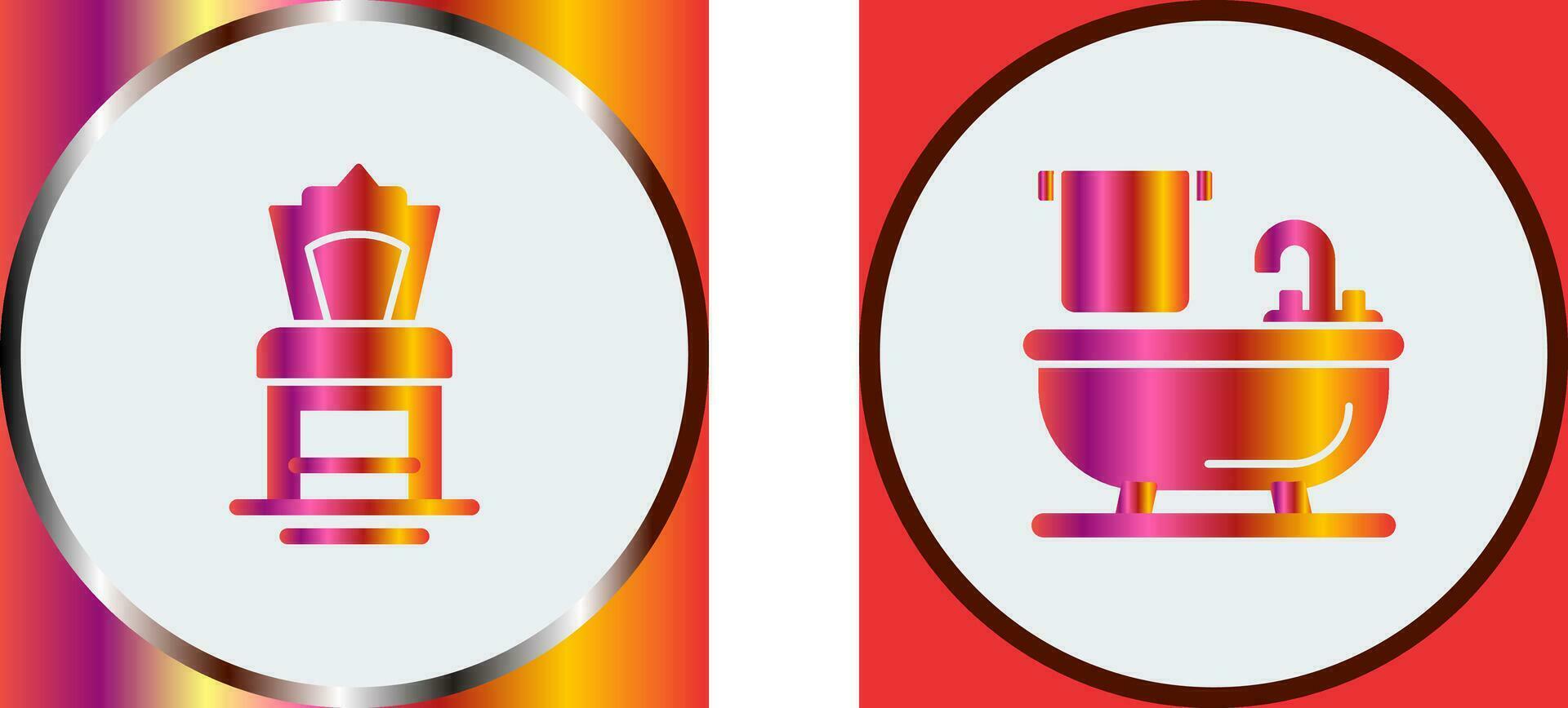 Chair and Bathtub Icon vector