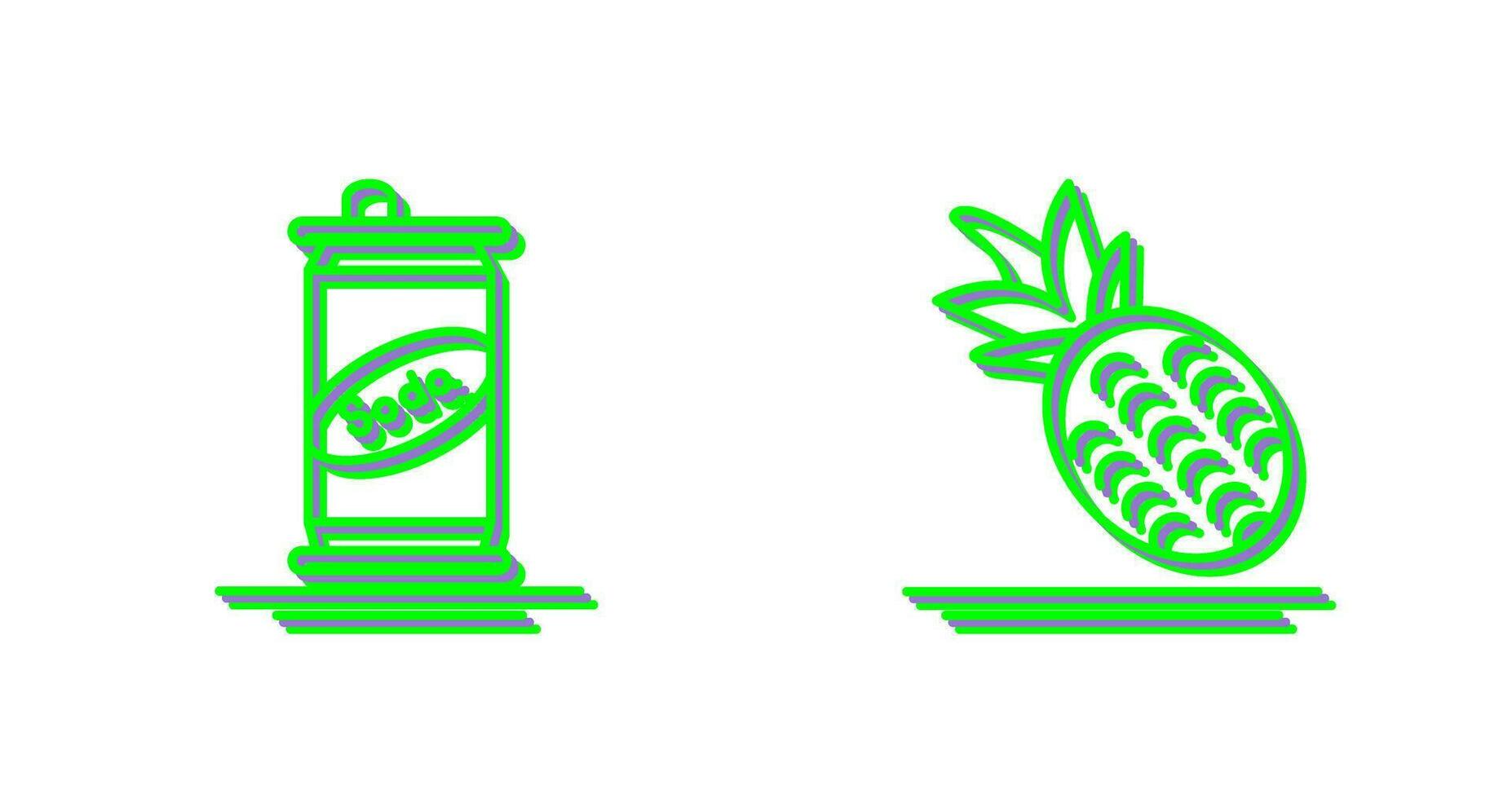 Soda Can and Pineapple Icon vector