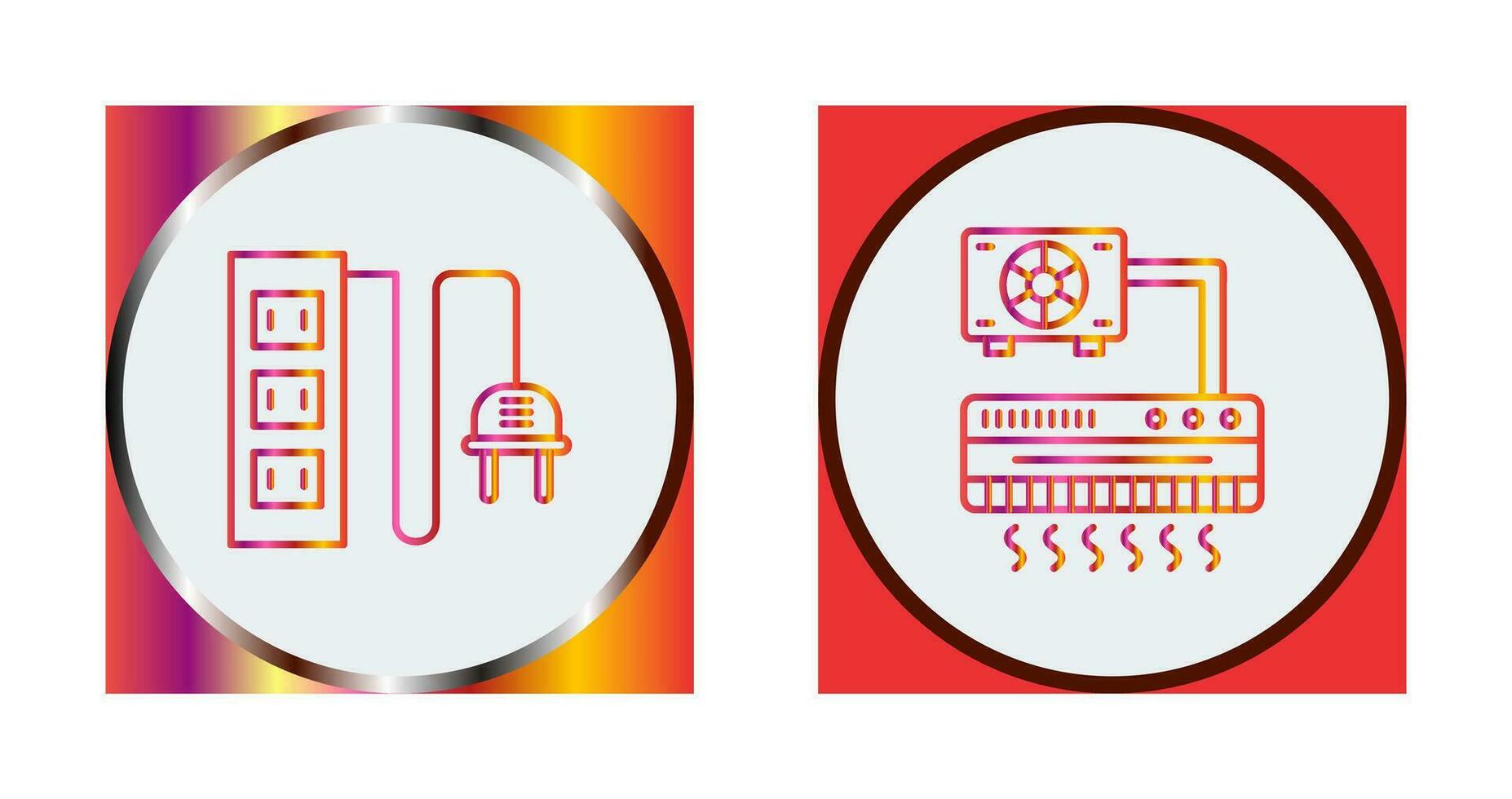 Power Socket and Air Conditioner Icon vector