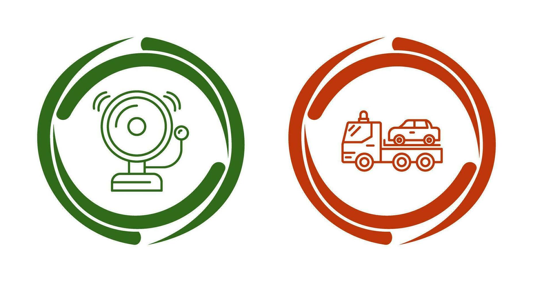 Fire Alarm and Tow Truck Icon vector