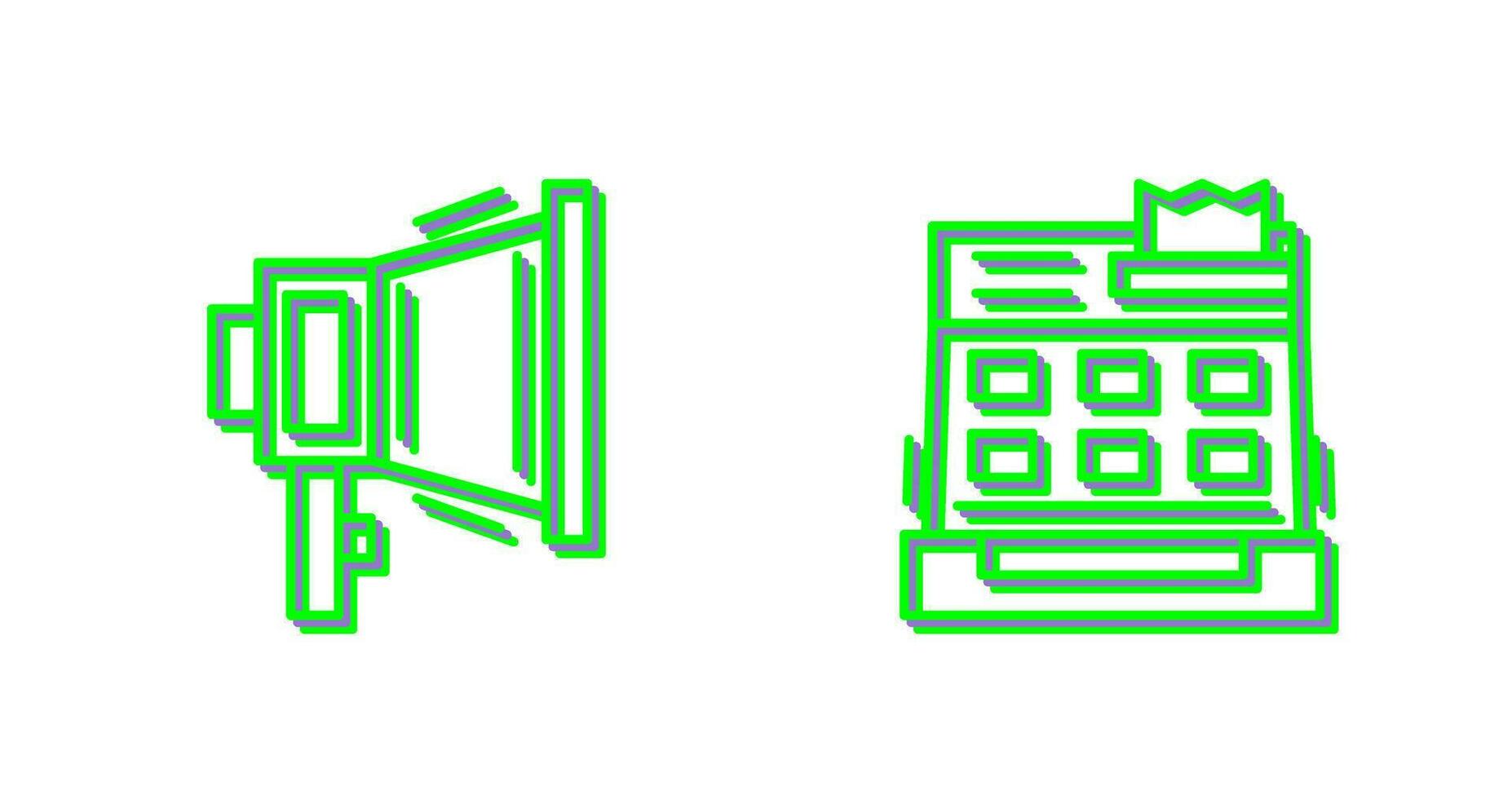 Megaphone and Cashier Icon vector