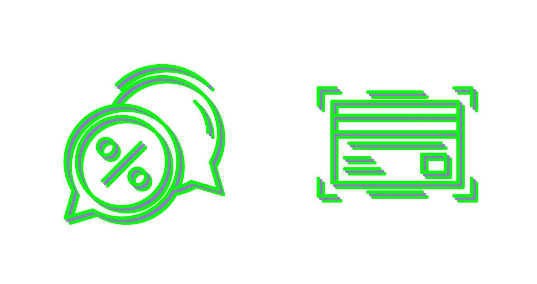 Discount Offer and Credit Card Icon vector