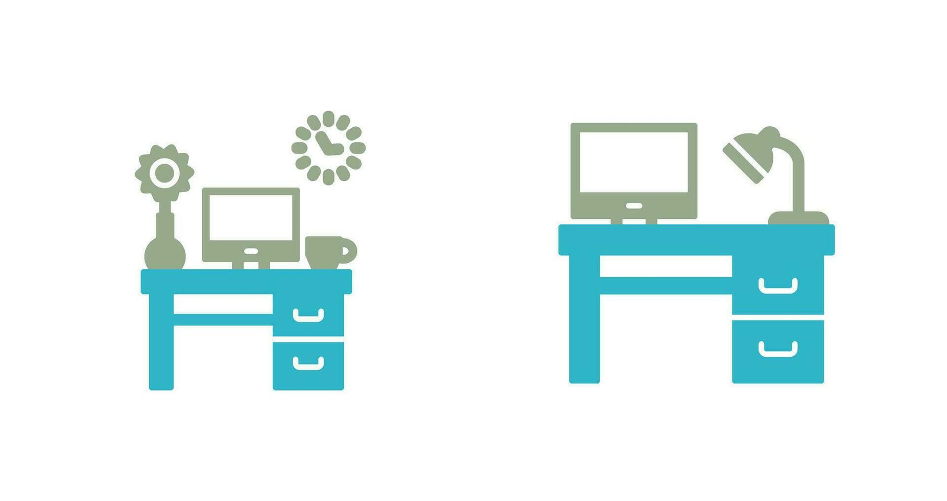 Work Table and Workplace Icon vector