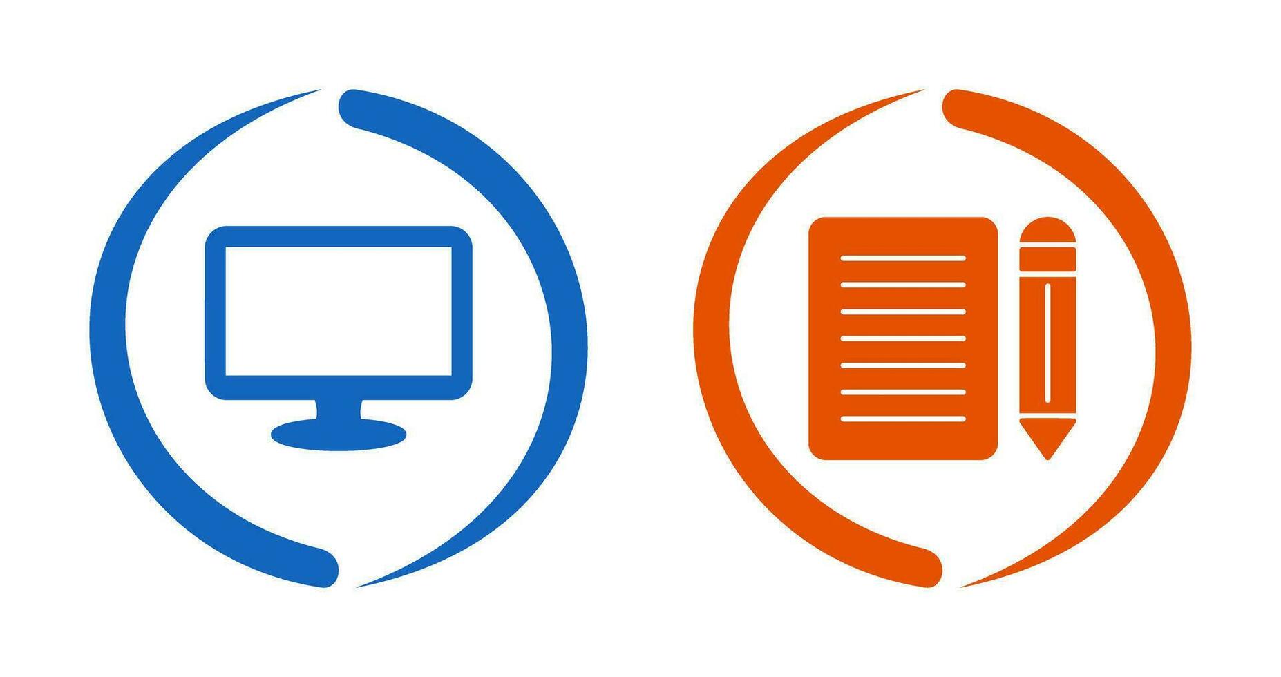 Monitor and Note Icon vector