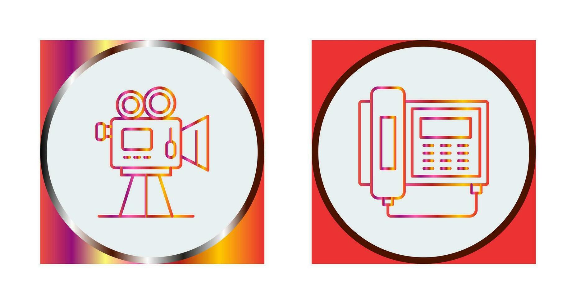 Movie camera and Telephone Icon vector