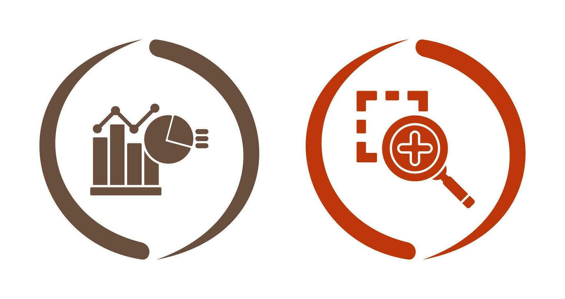 Bar Chat and Zoom In Icon vector