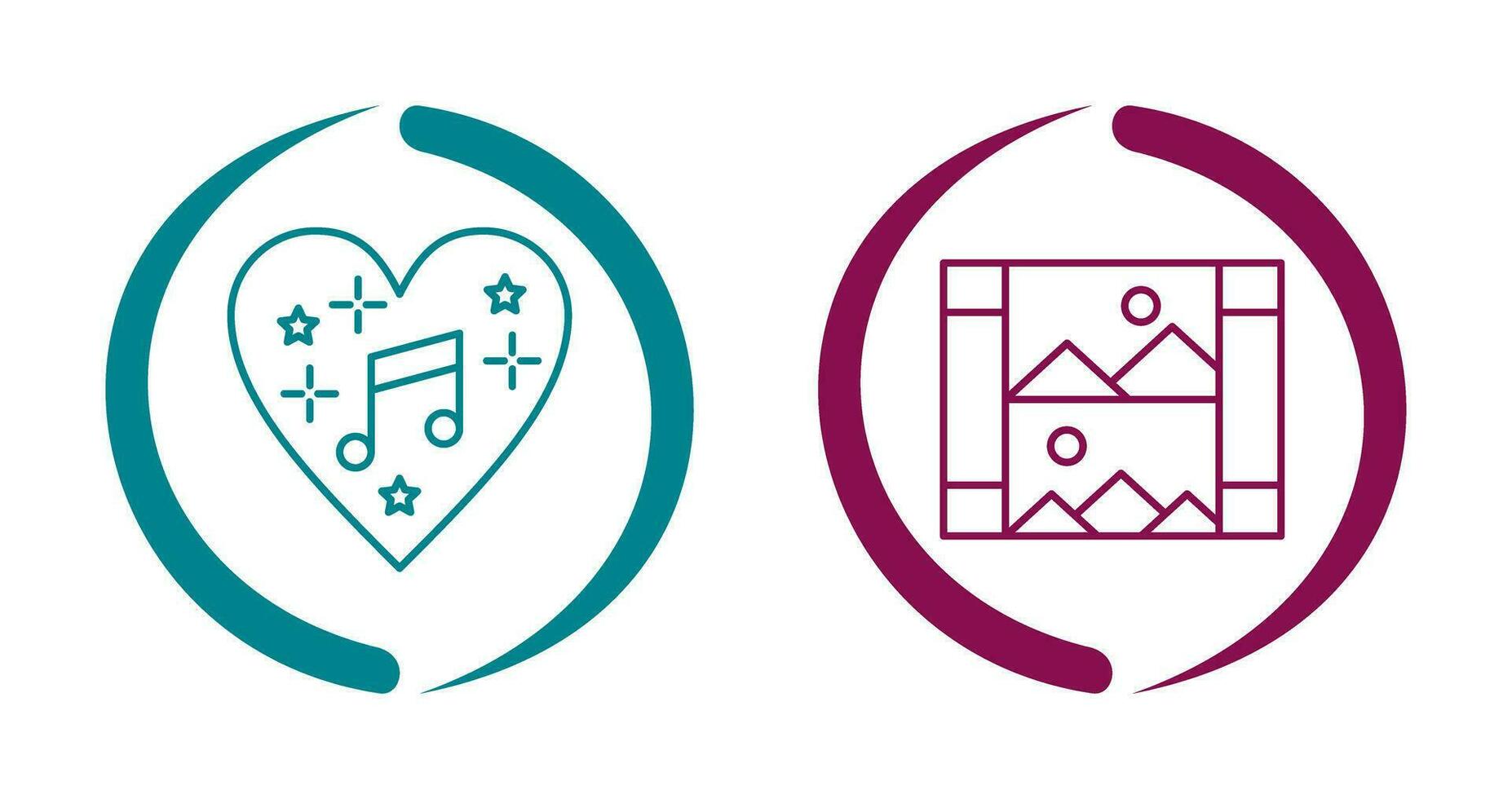 Music and Gallery Icon vector