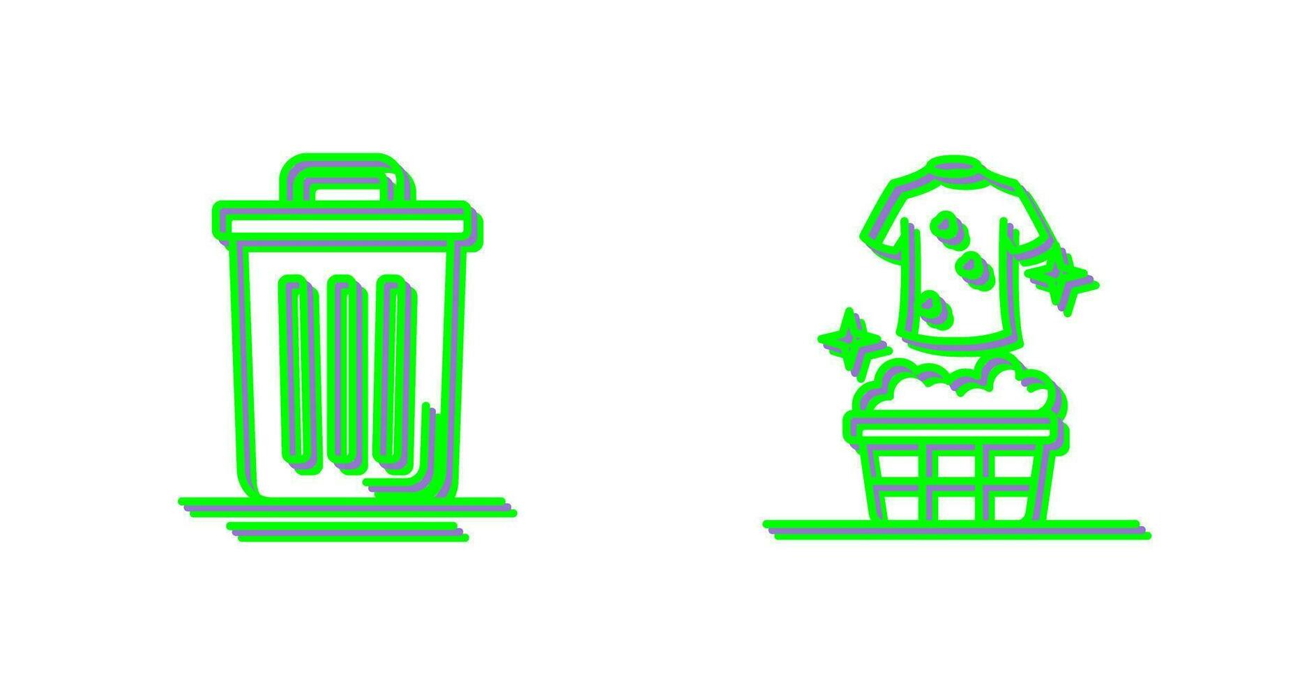 Trash Can and Laundary Icon vector