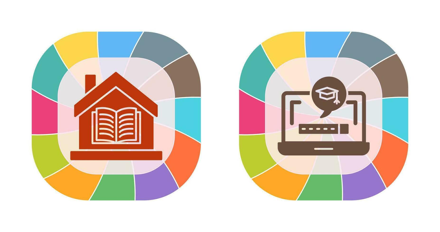 Digital Learning and Homeschooling Icon vector