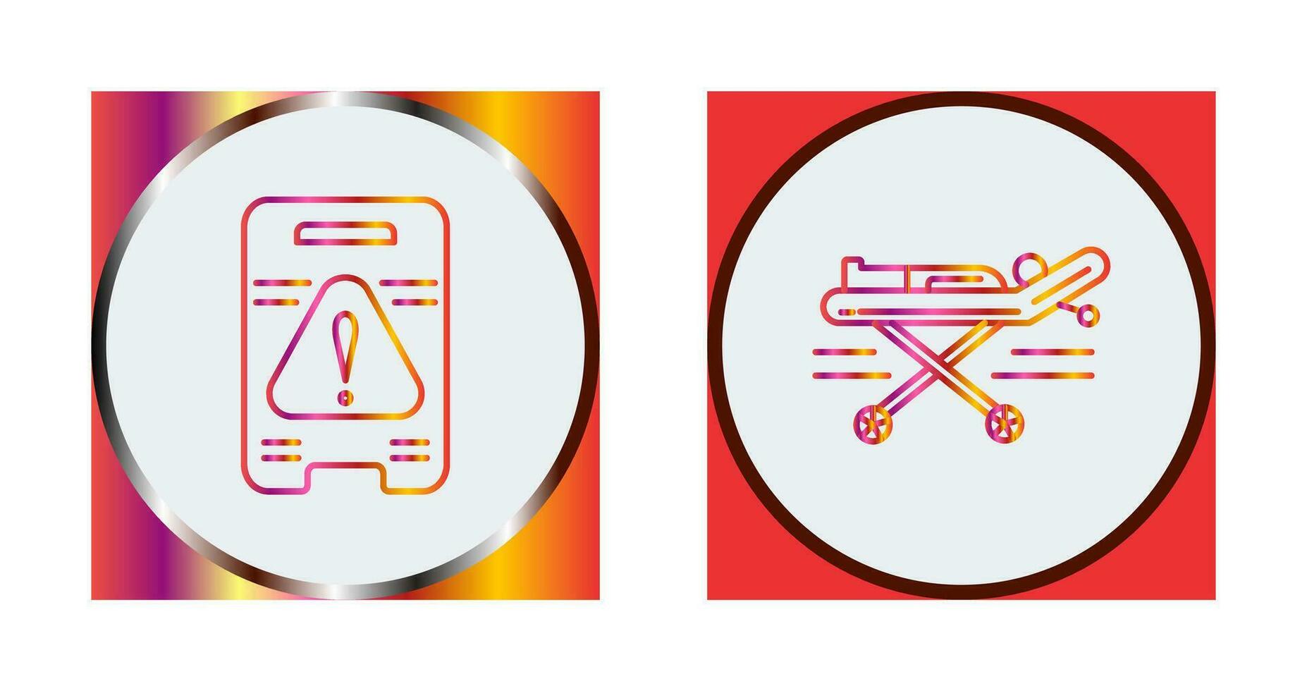 Caution Sign and Stretcher Icon vector