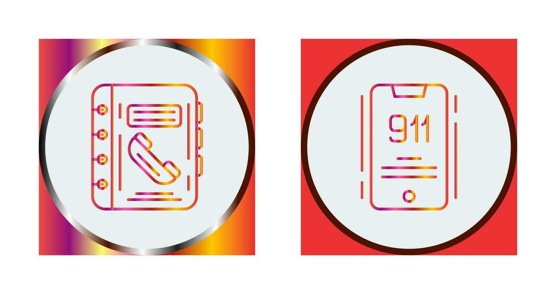 Phonebook and 911 Icon vector
