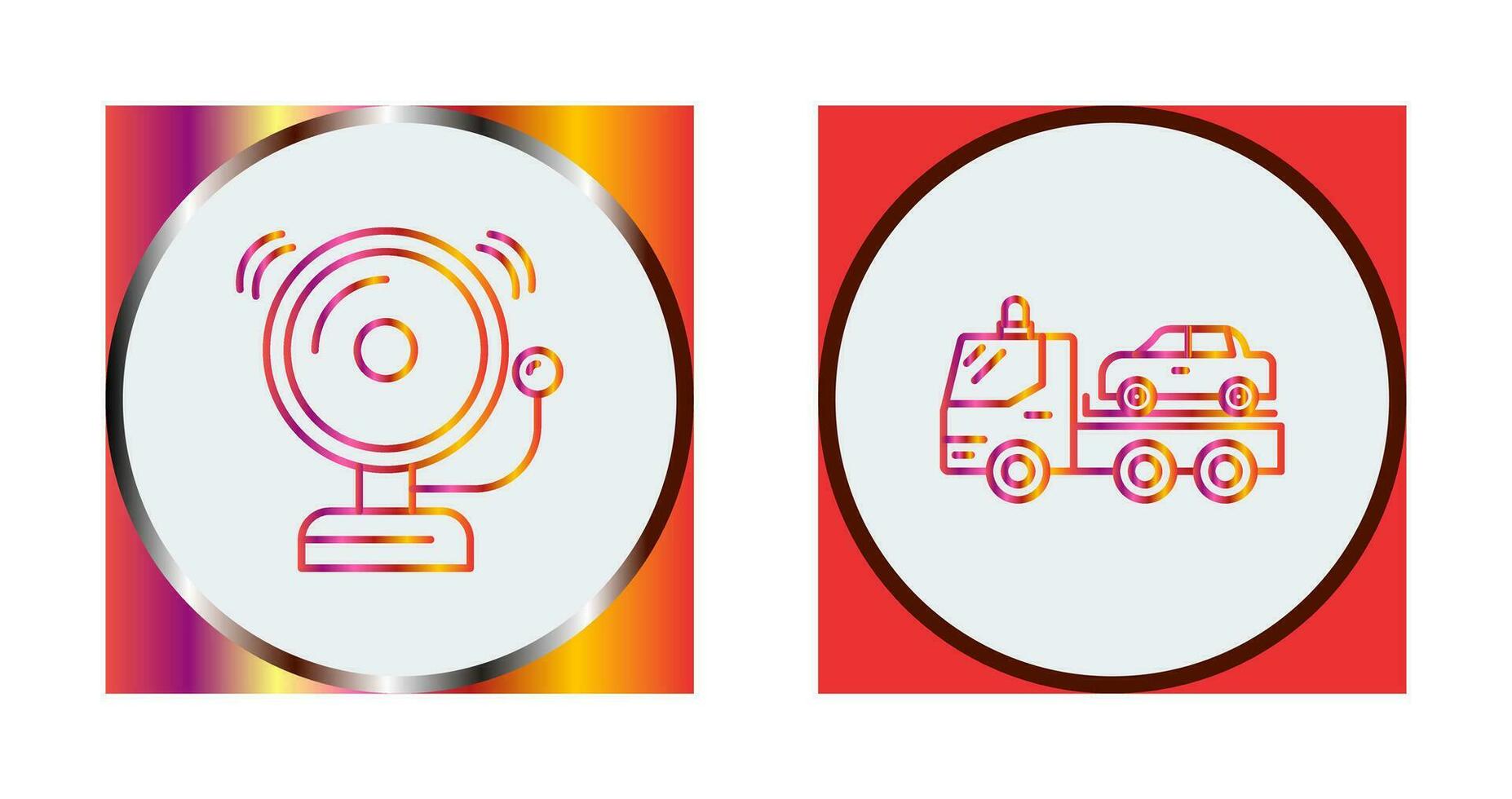 Fire Alarm and Tow Truck Icon vector