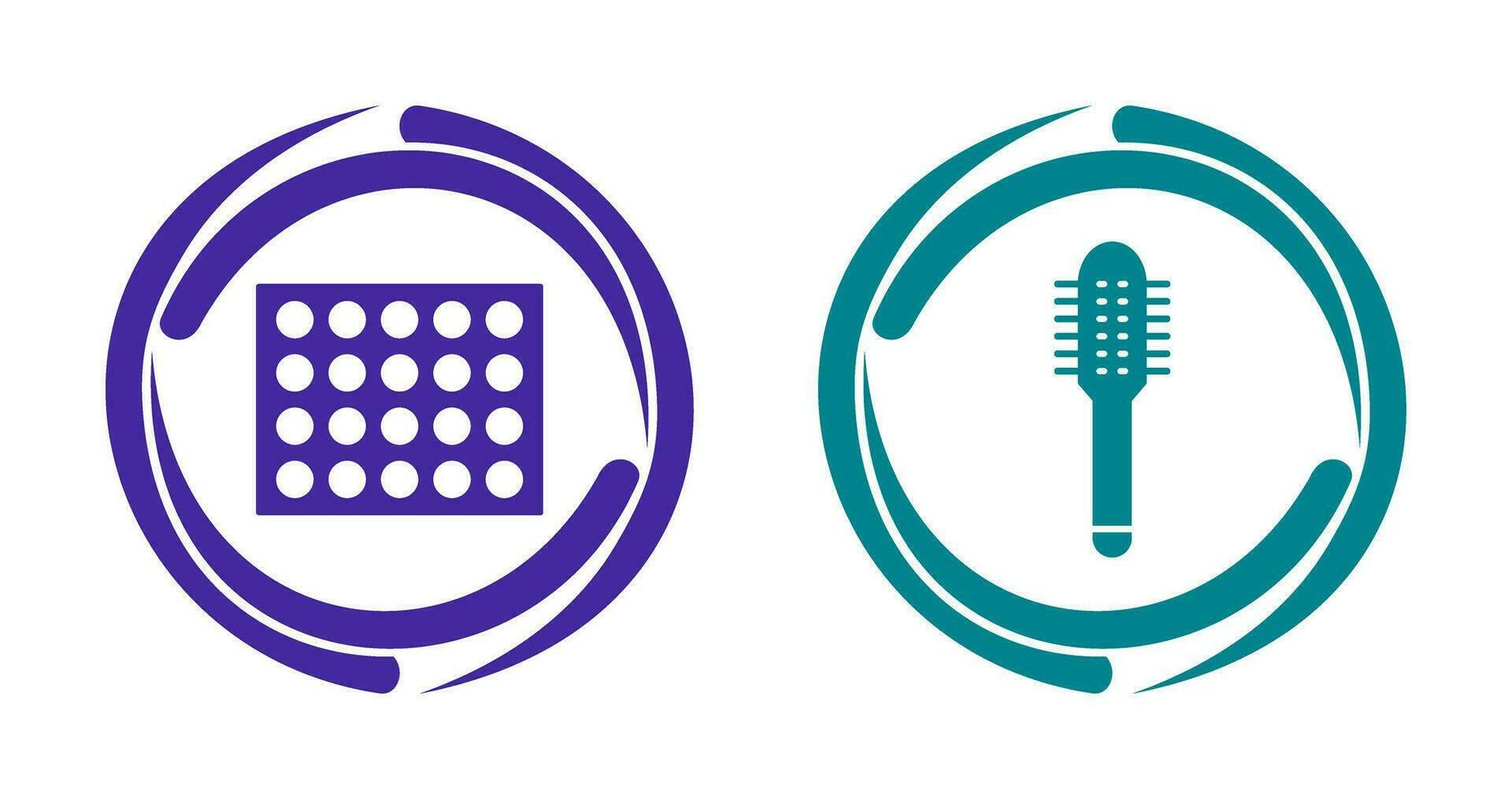 Colored Palette and Comb Icon vector