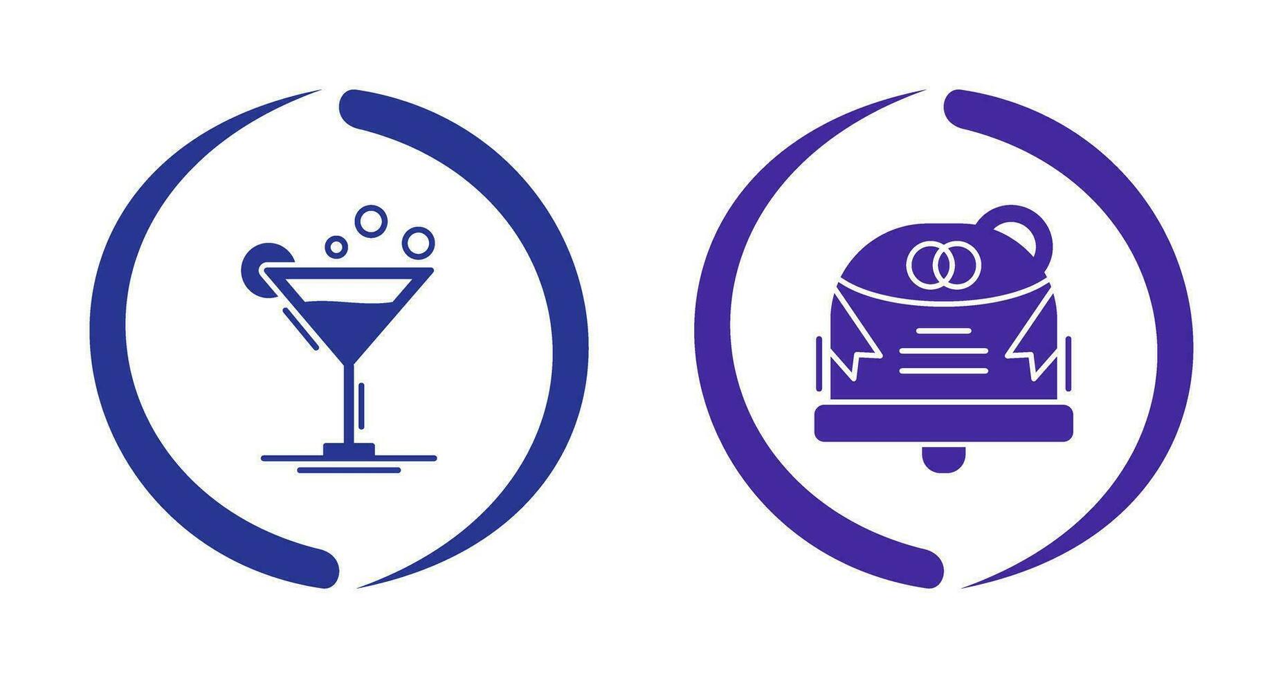 Coktail and Wedding Icon vector