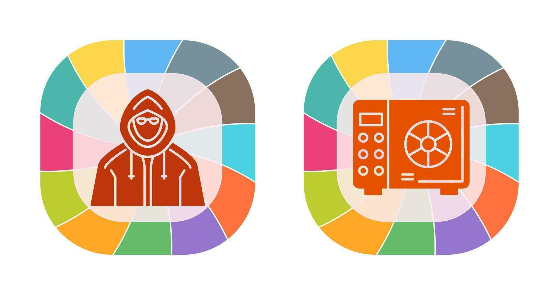 Safe Box and  Hacker Icon vector