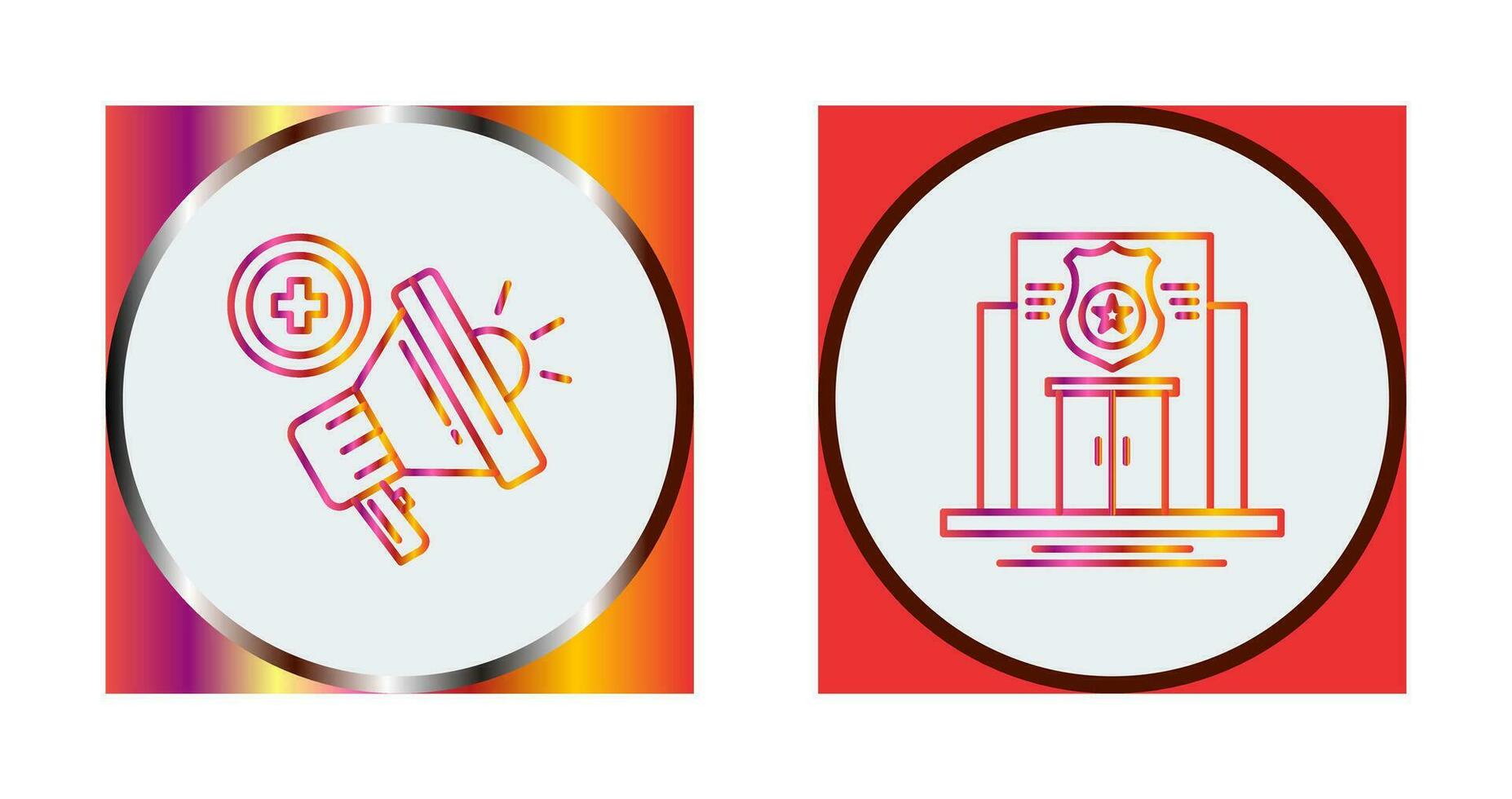 Police Station and Megaphone Icon vector