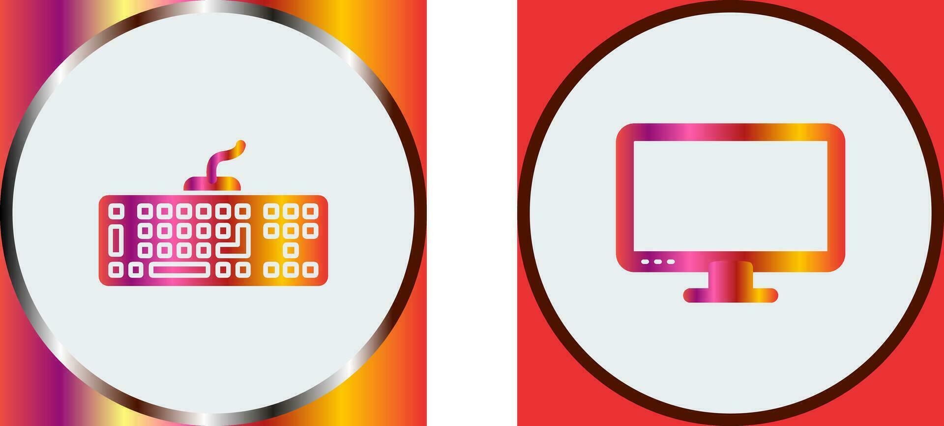 Keyboard and LCD Icon vector