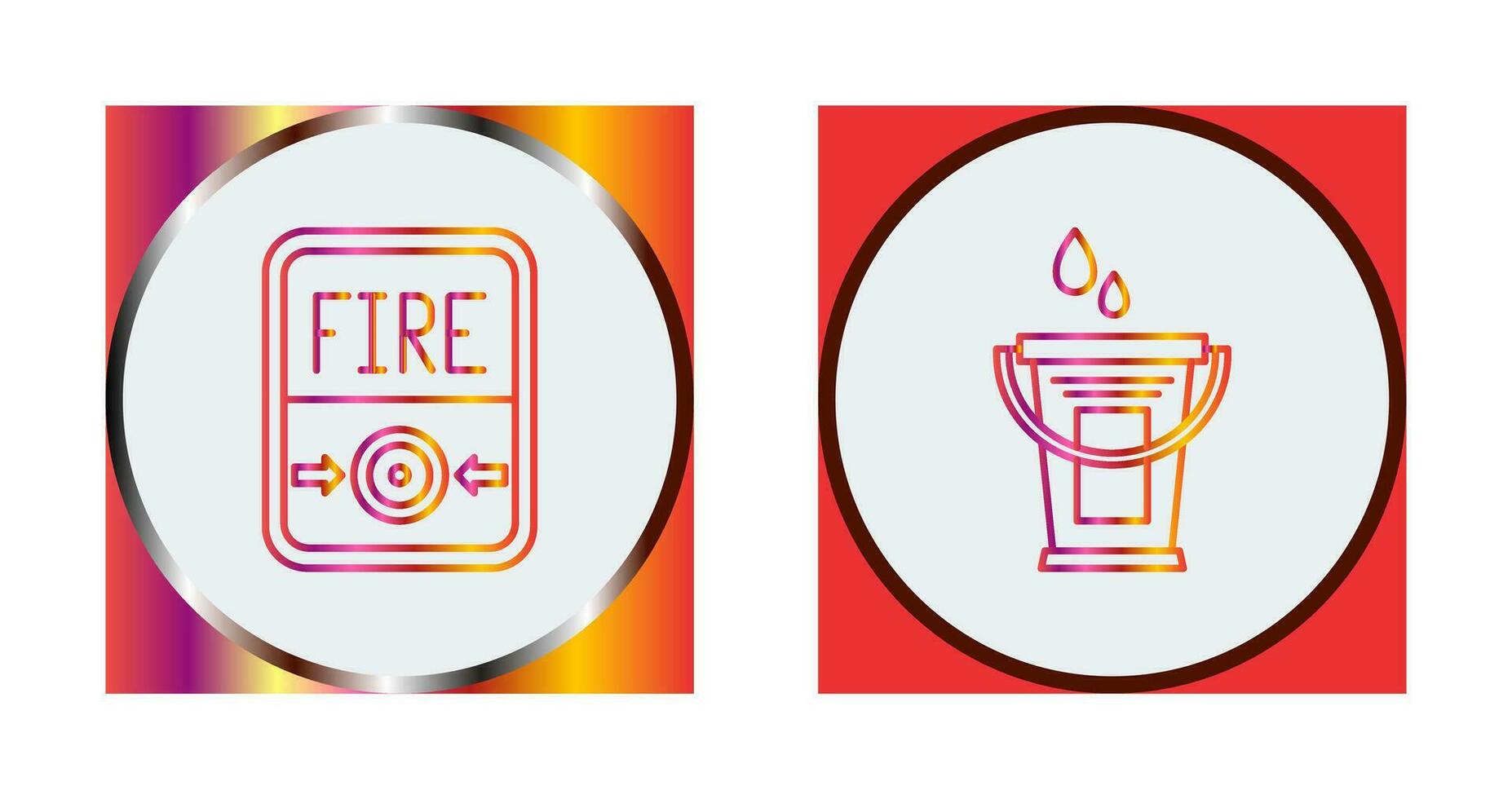 Fire Button and Water Bucket Icon vector