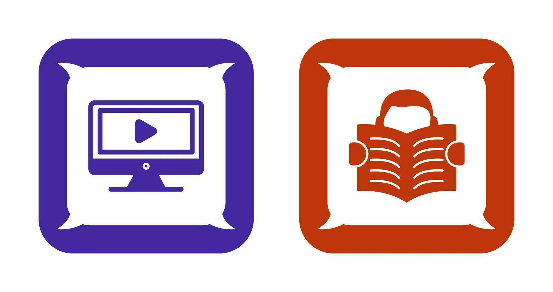 Video Lesson and Reading Icon vector