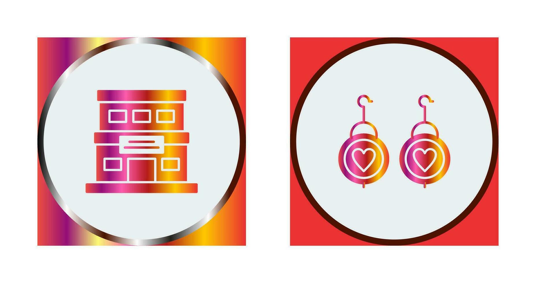 Hotel and Earring Icon vector