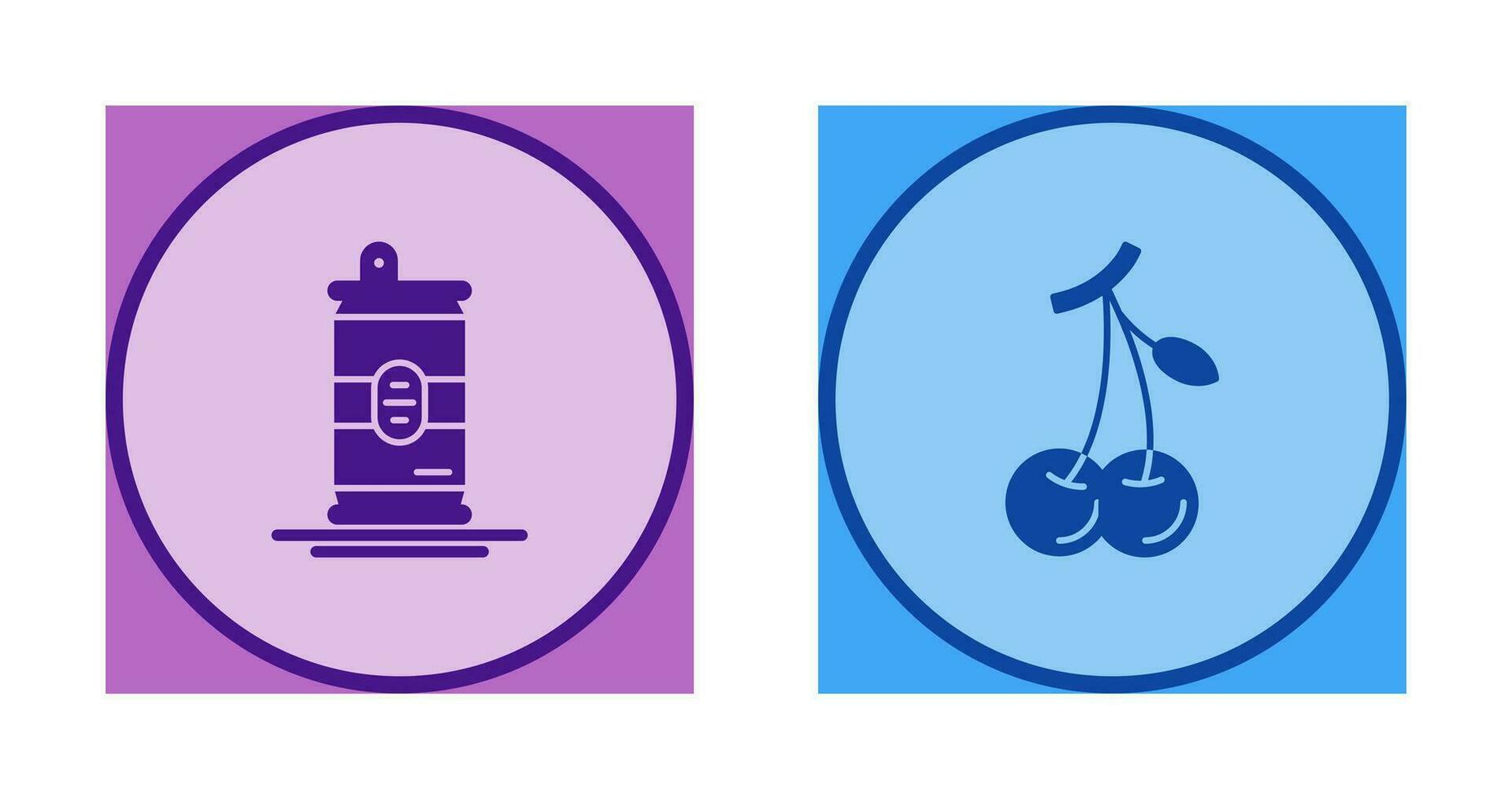 Beer Can and Cherries Icon vector