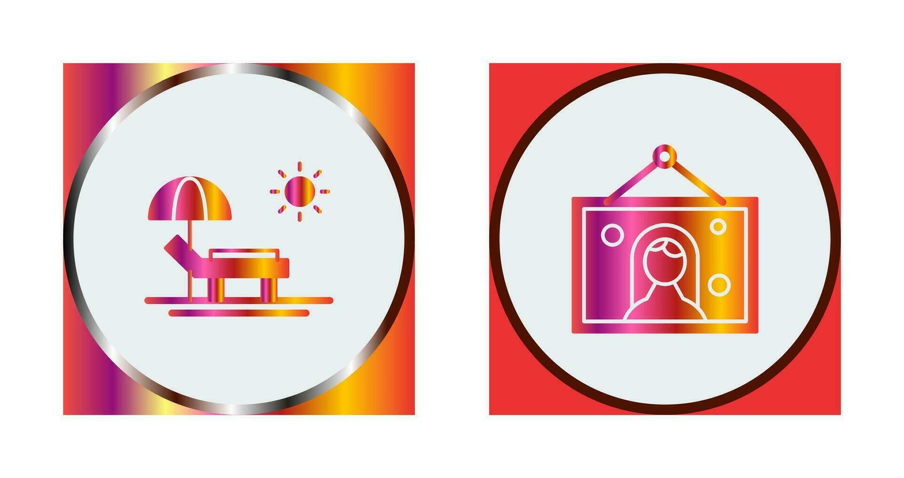 Hammock and Wedding Photo Icon vector