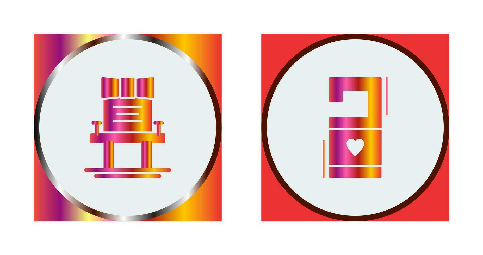 Chair and Door Knob Sign Icon vector