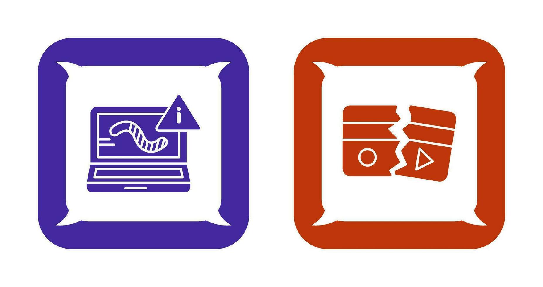 Worm and Broken Icon vector