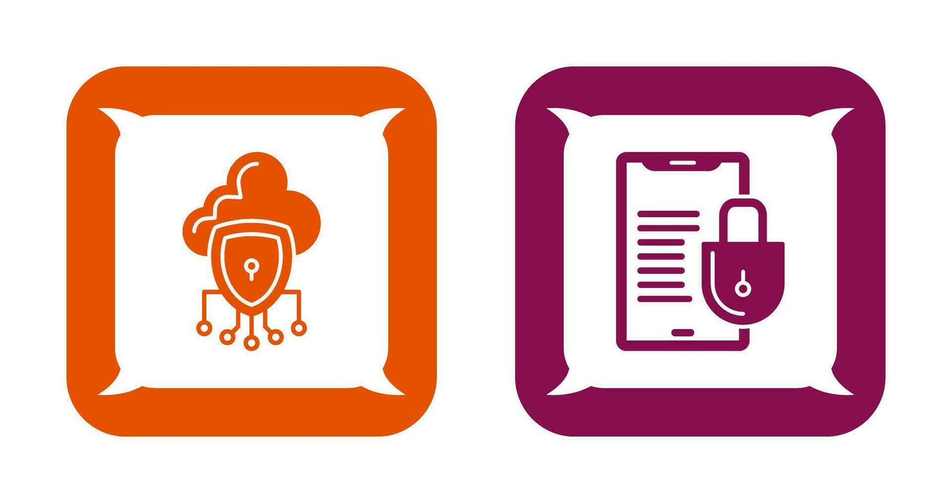 Data Protection and Smart Phone Icon vector