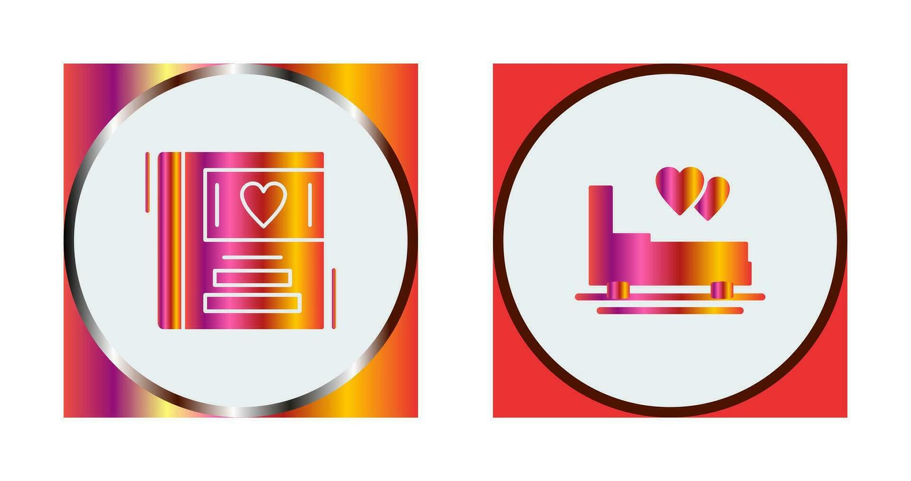 Wedding Album and Honeymoon Icon vector