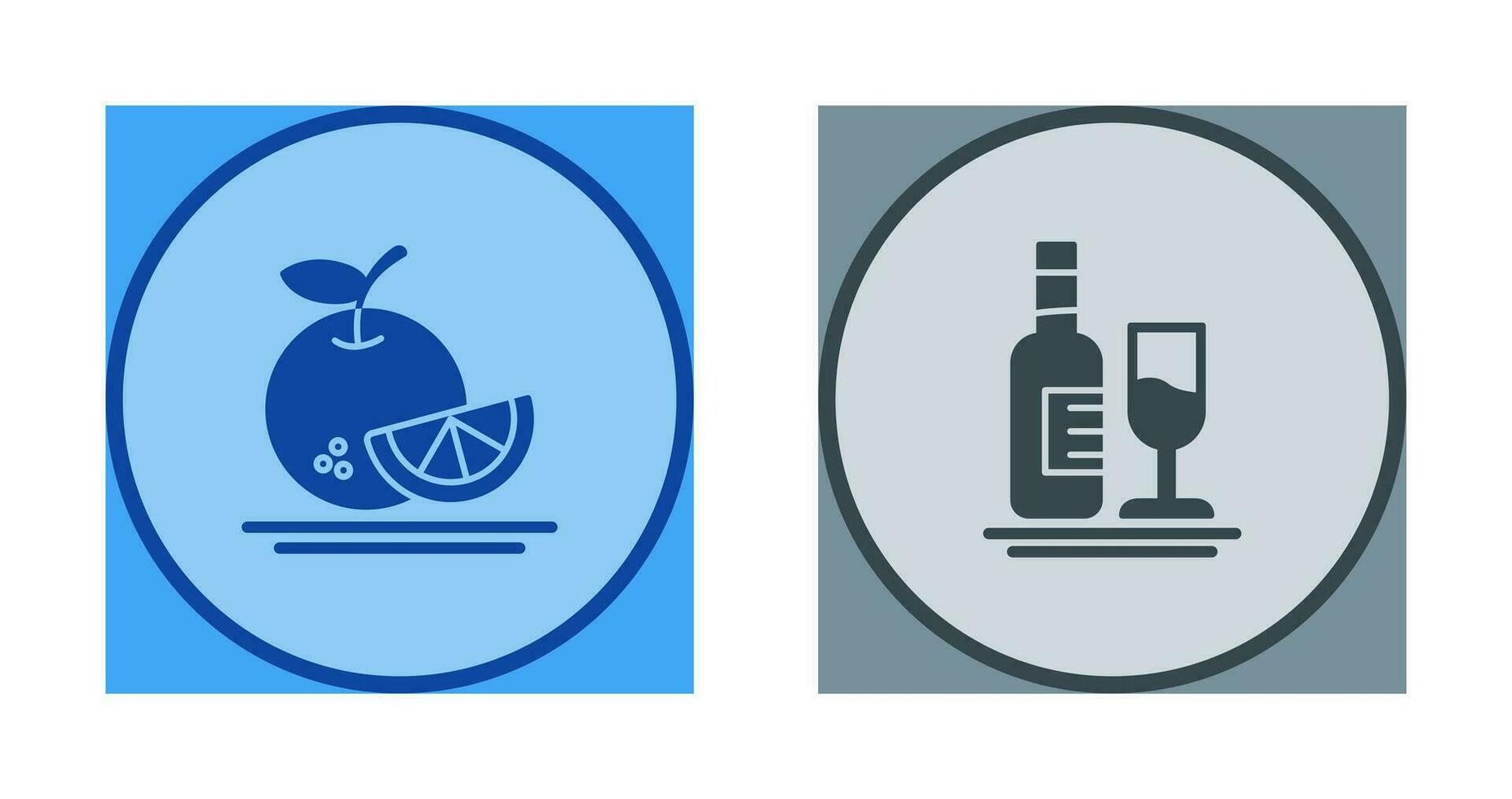 naranja y blanco vino icono vector