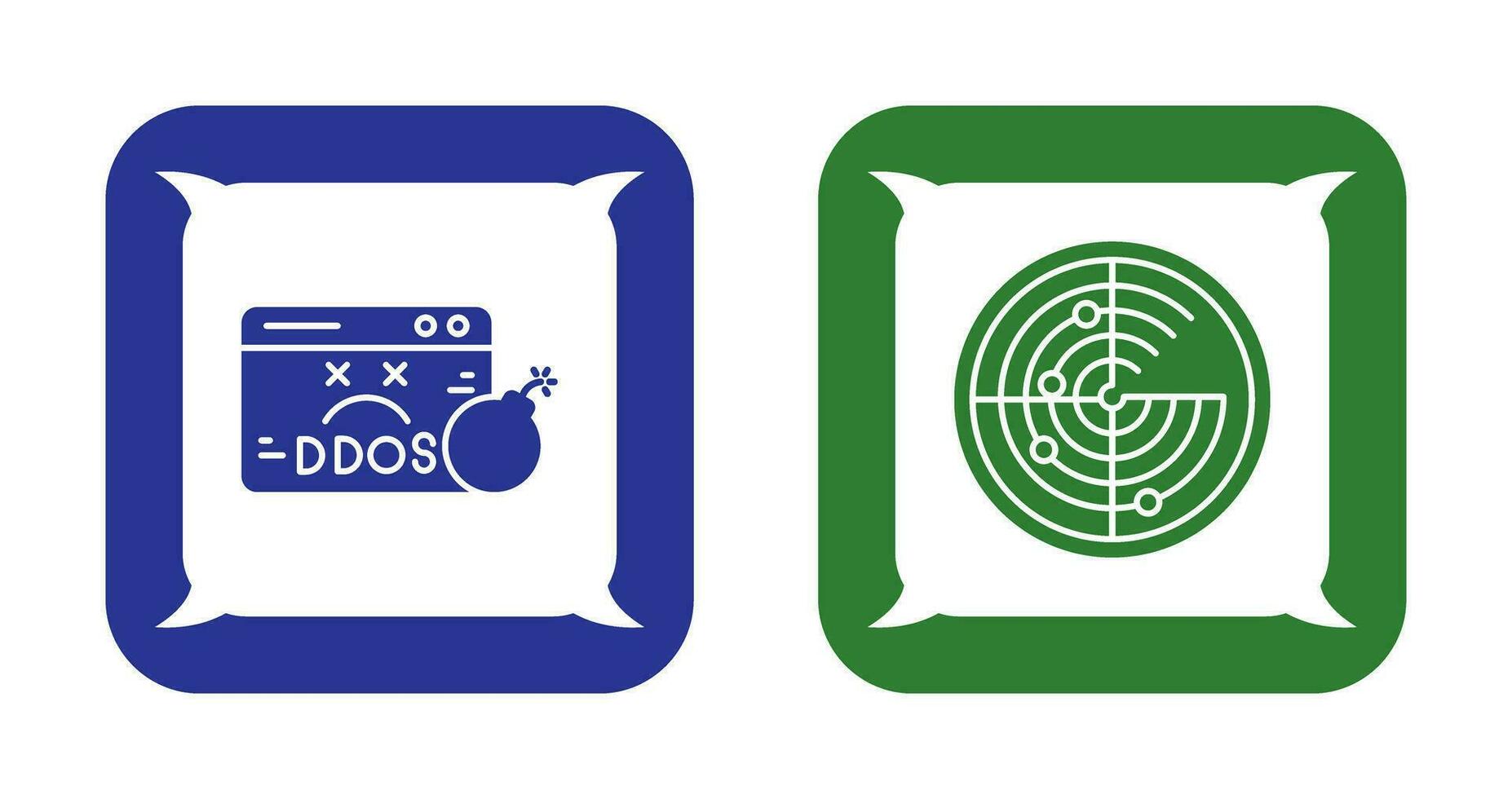 Ddos and Radar Icon vector