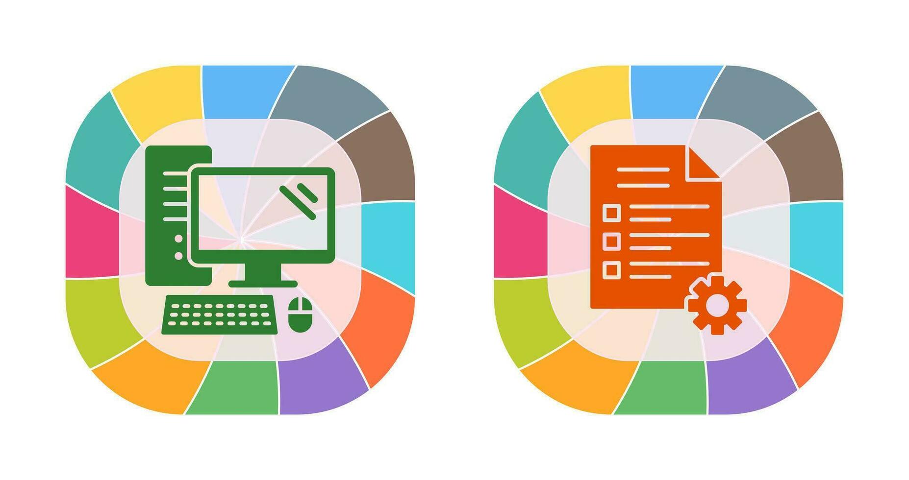 Computer and Test Icon vector