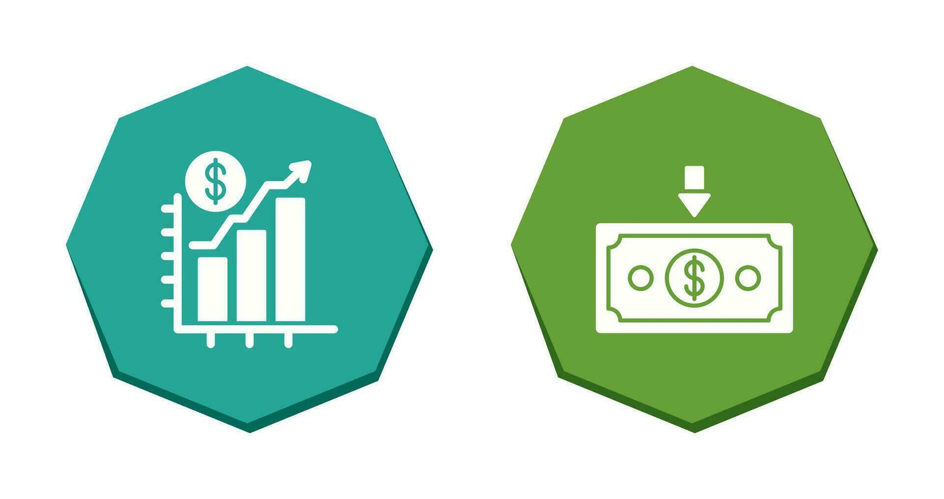 Chart Up and Money Down Icon vector