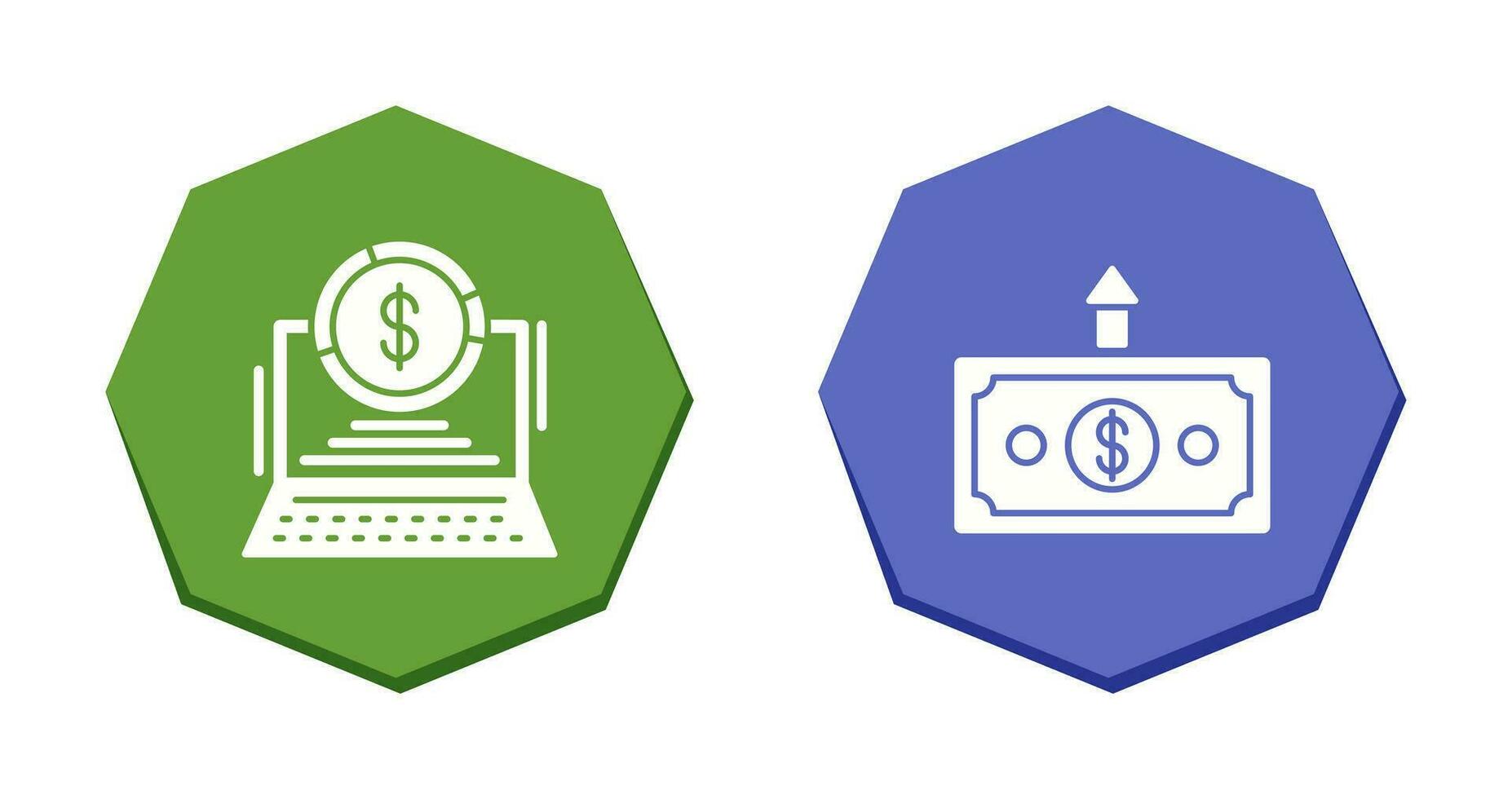 Pie Chart and Money Up Icon vector