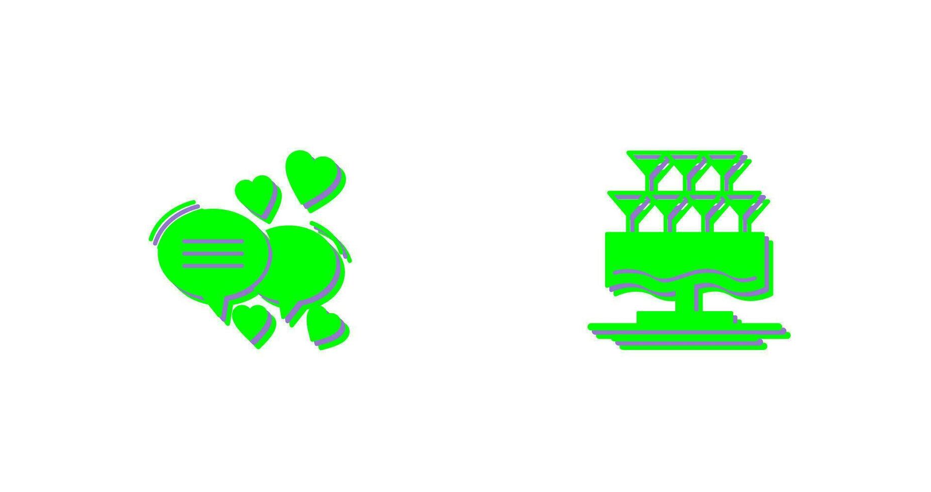 Love Chat and Glasses Icon vector