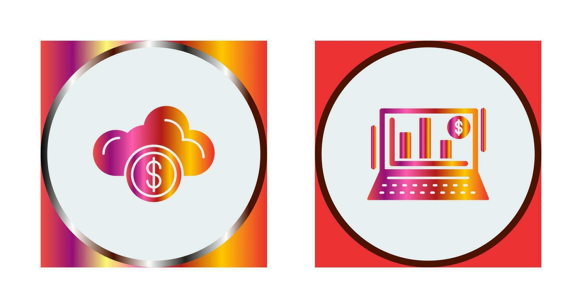 Cloud Computing and Bar Chart Icon vector