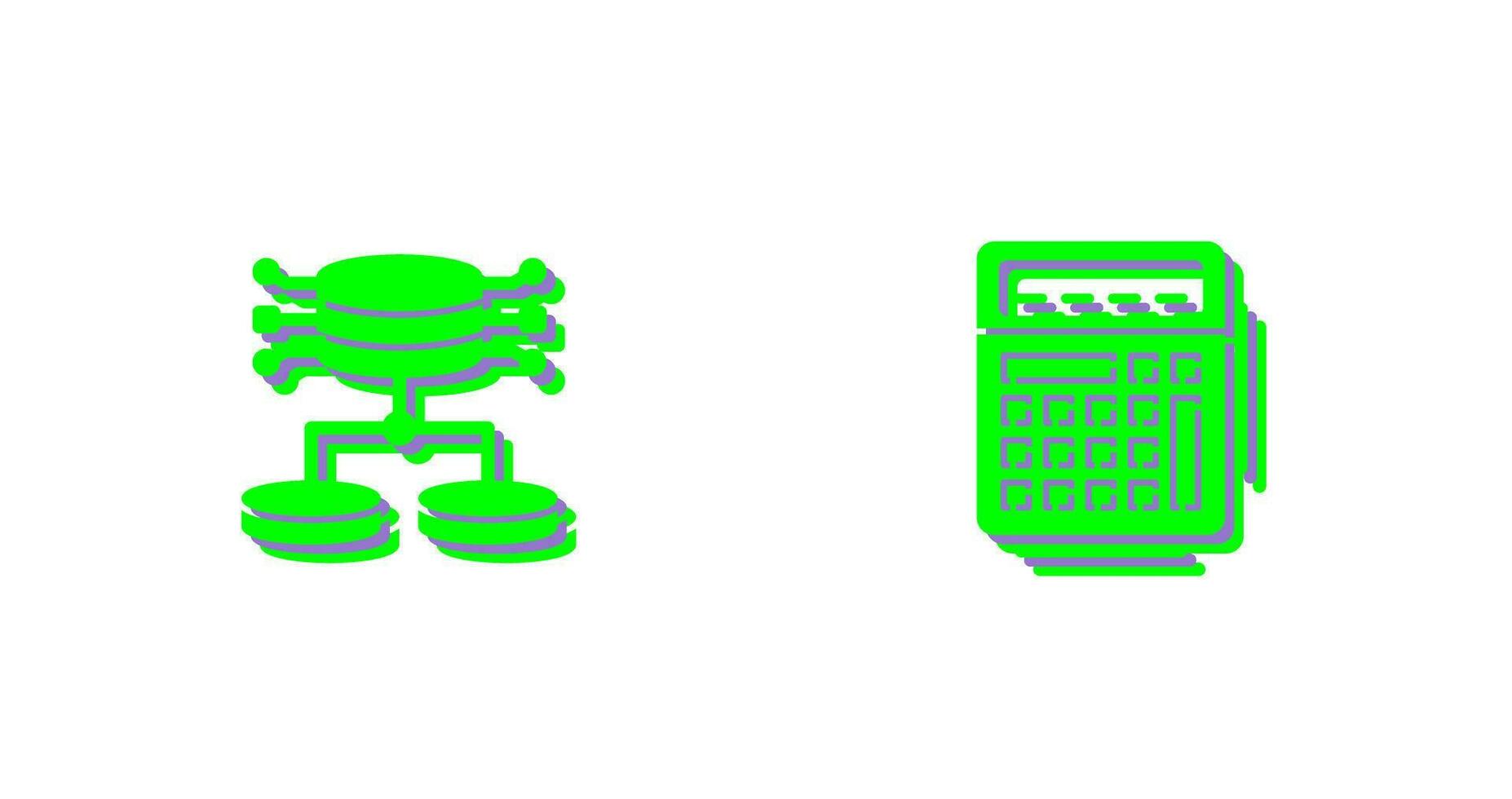 Structured Data and Calculator Icon vector