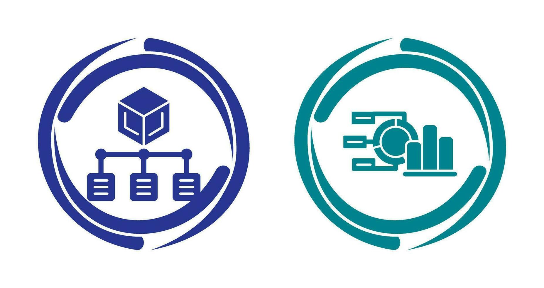 Pie Chart and distribution Icon vector