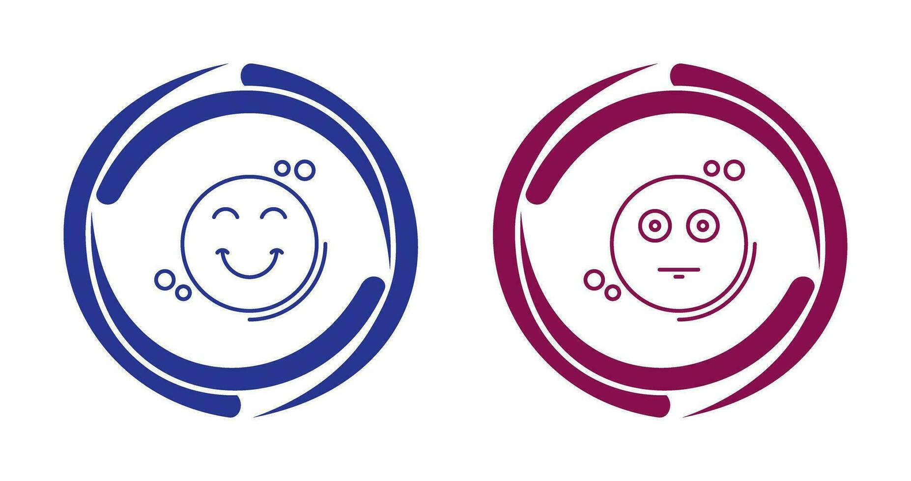 Smile and Neutral Icon vector